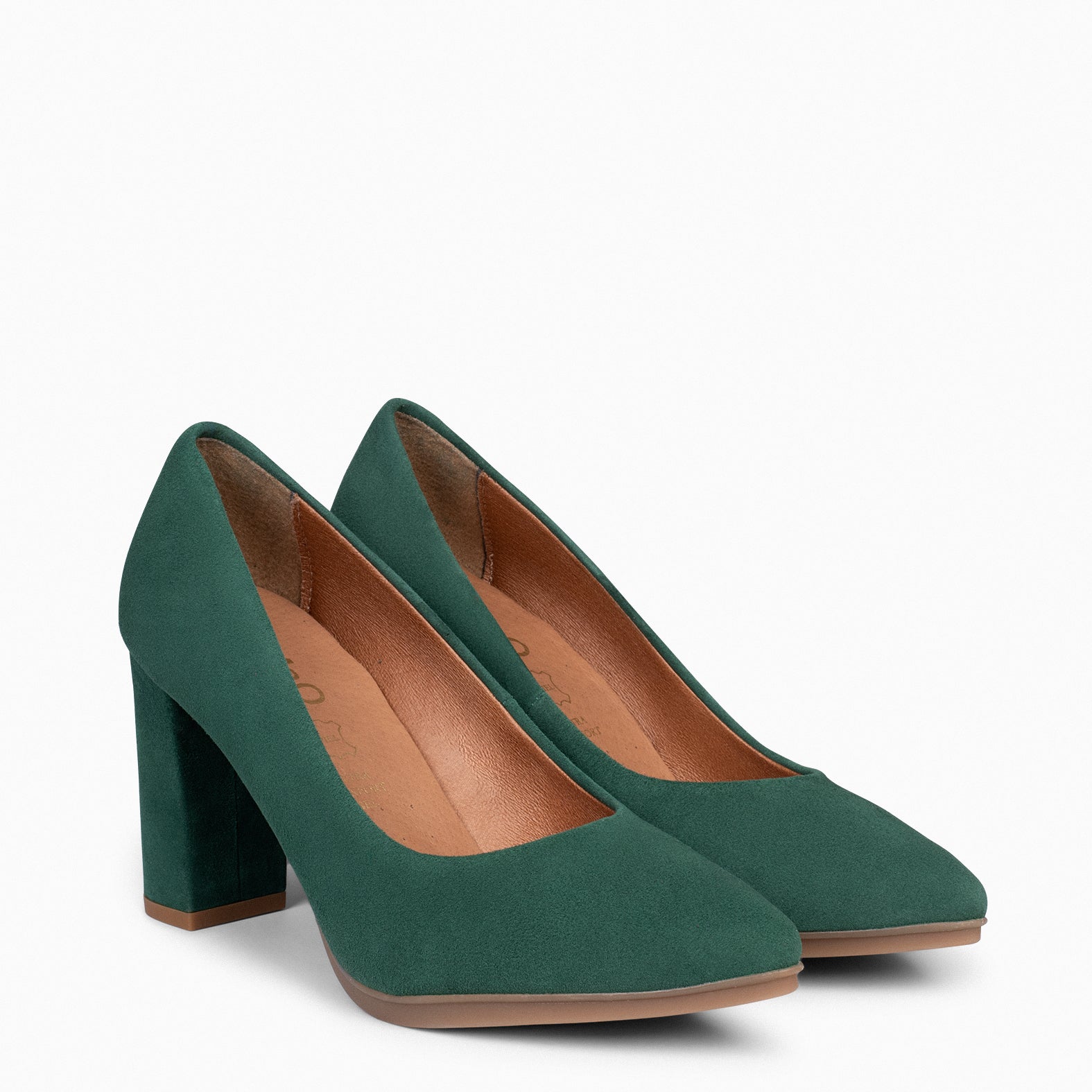 URBAN – Zapatos de tacón alto en ante VERDE