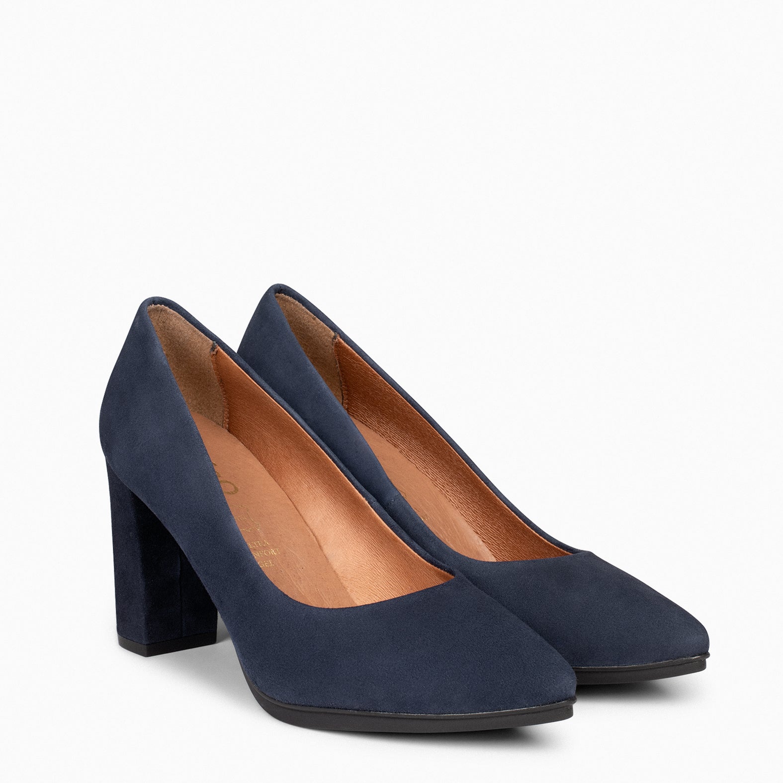 URBAN – NAVY suede high-heeled shoes