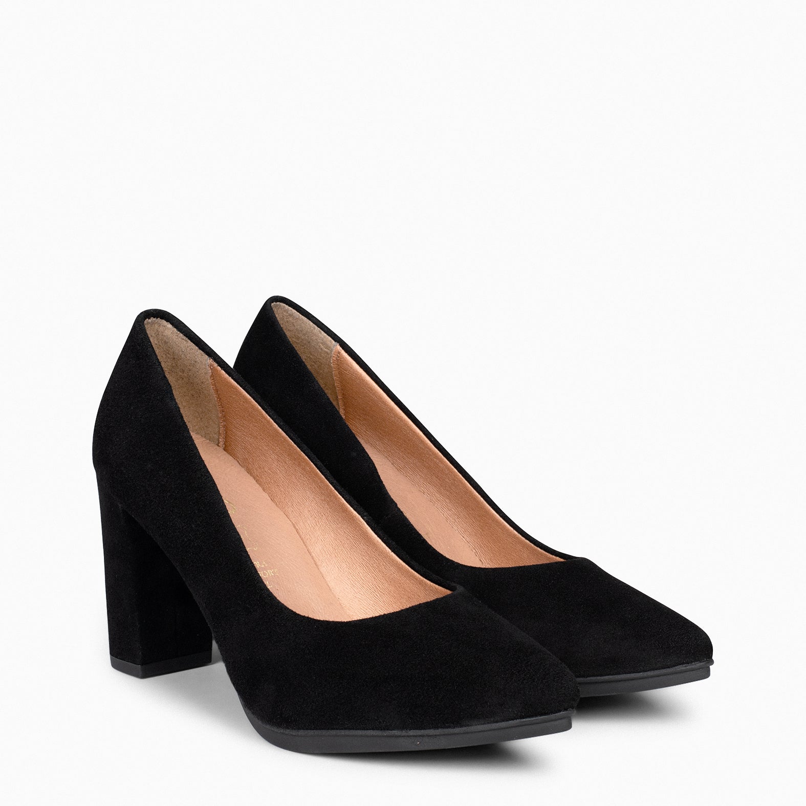 URBAN - BLACK suede high-heeled shoes