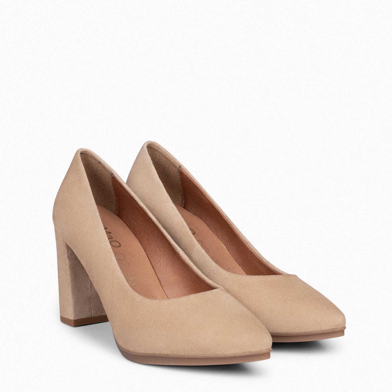 URBAN – BEIGE suede high-heeled shoes