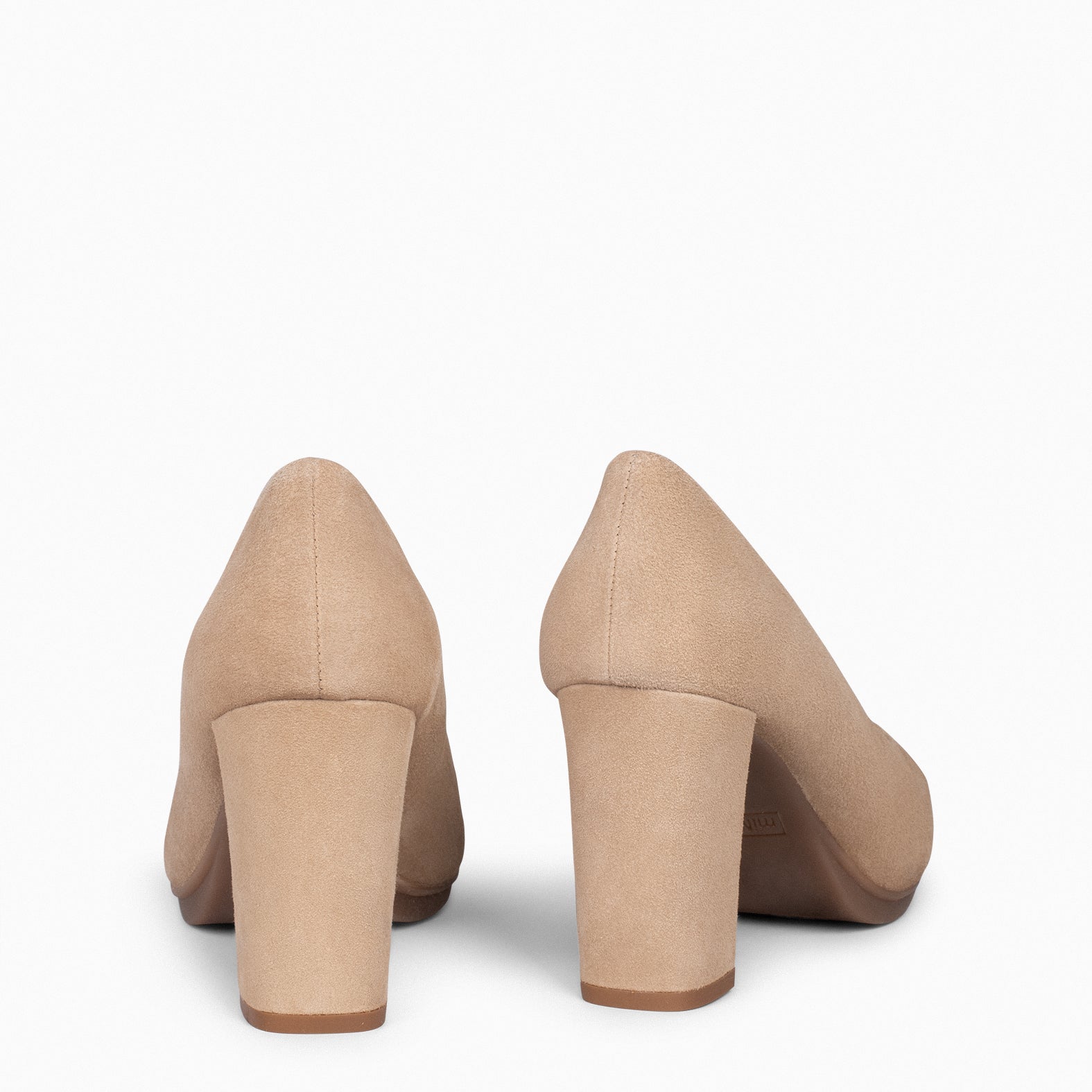 URBAN - BEIGE suede high-heeled shoes