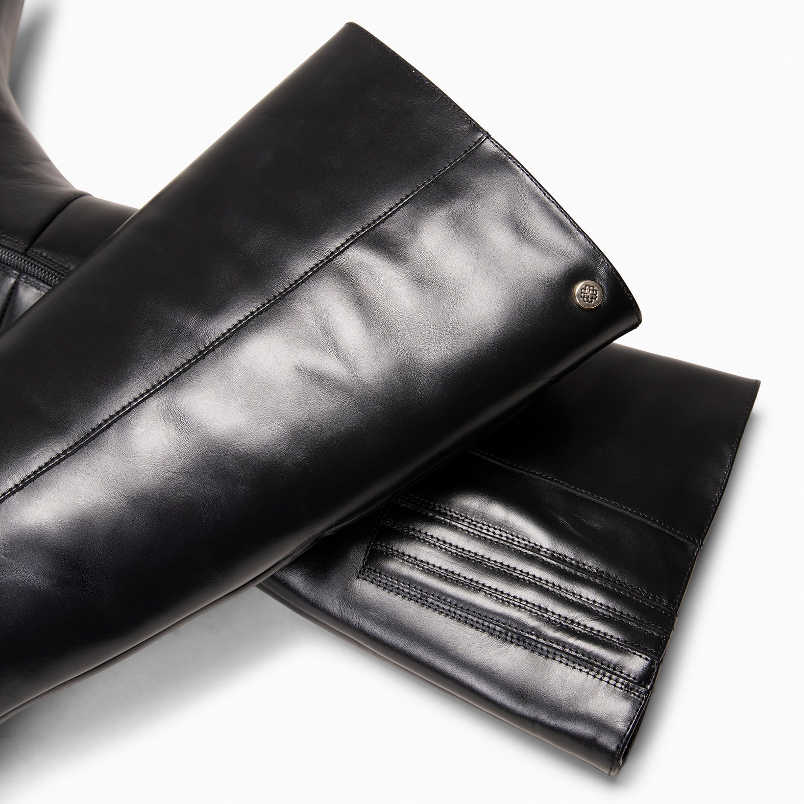 MANHATTAN - Botas de piel con tacón fino NEGRO