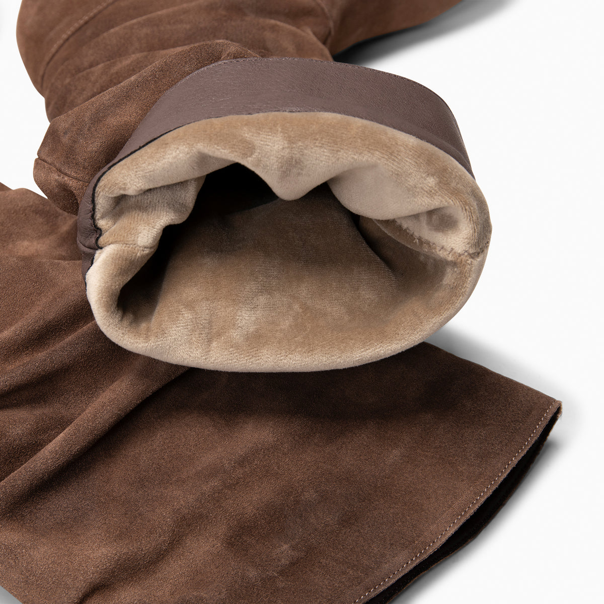 FIONA - Bottes plissées en daim TAUPE