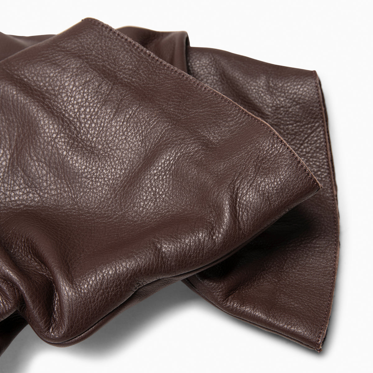 FIONA - Bottes plissées en cuir MARRON