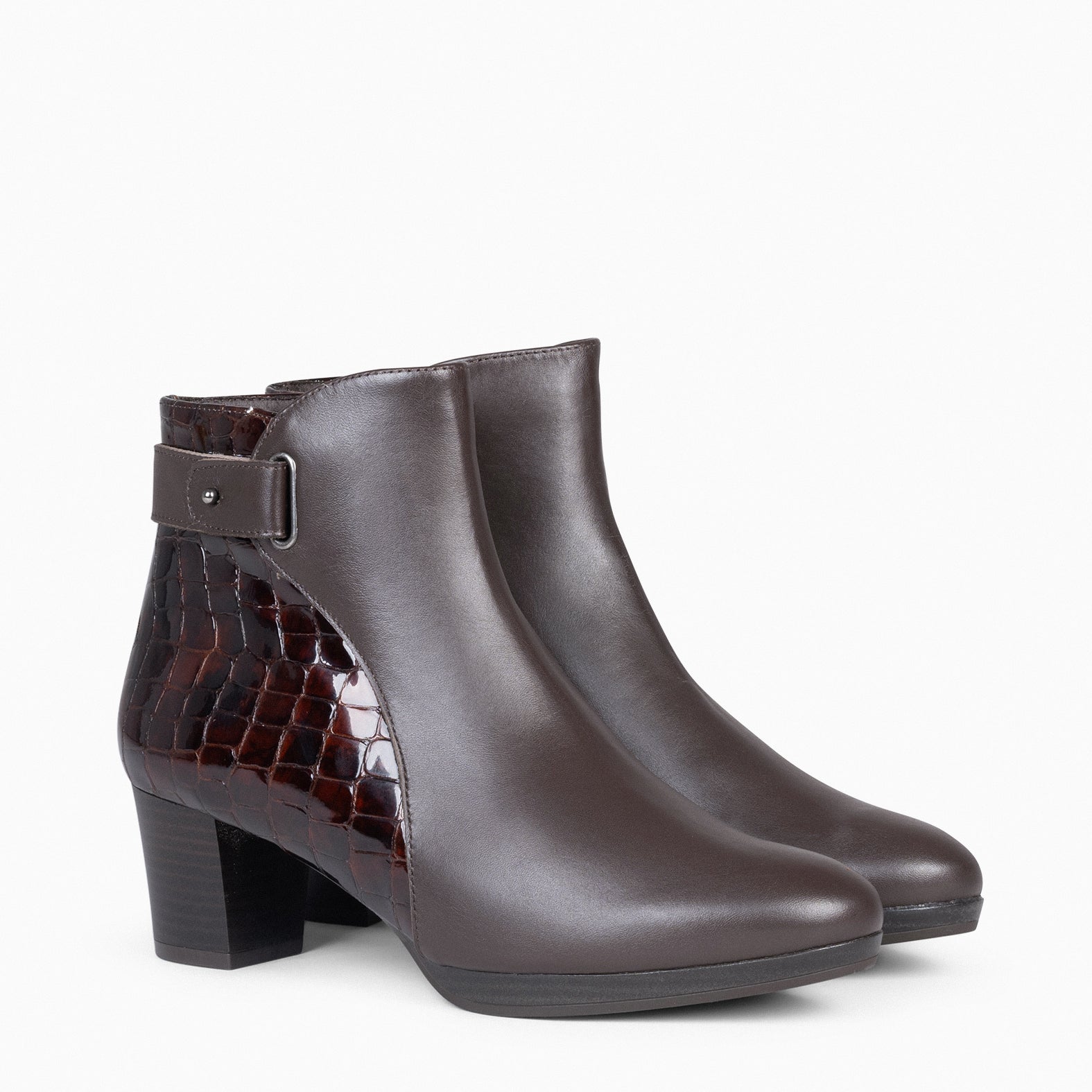 LENA – BROWN Rounded Booties