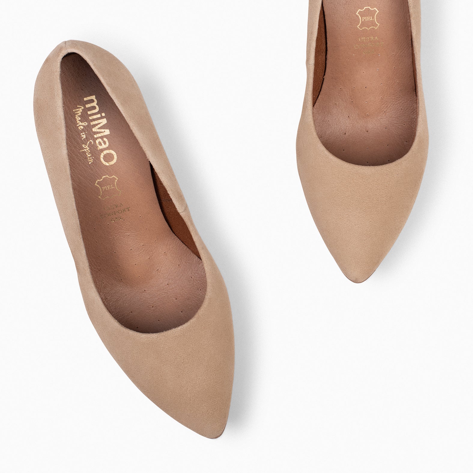 URBAN – Escarpins à talon haut en daim BEIGE