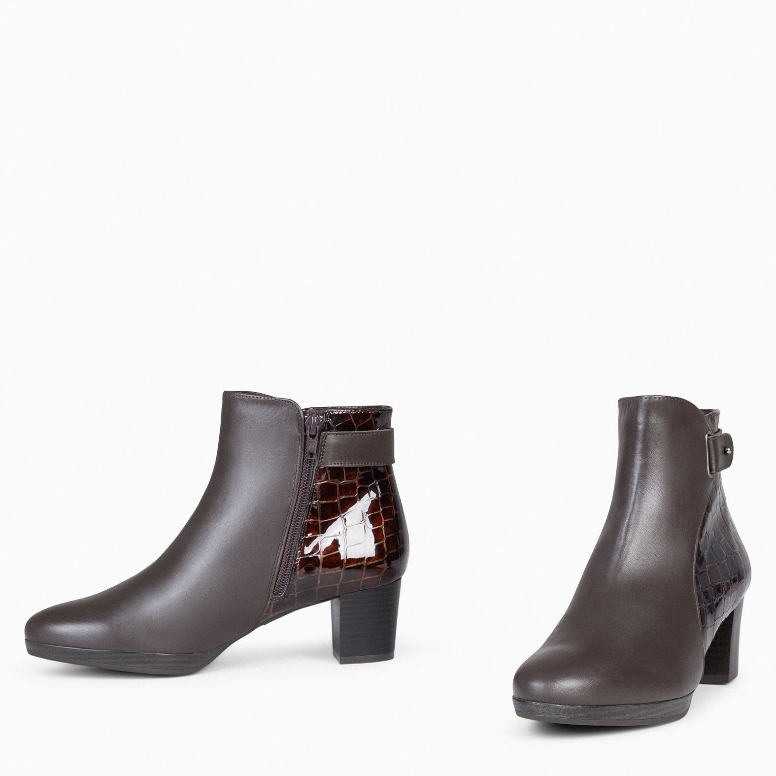 LENA – BROWN Rounded Booties
