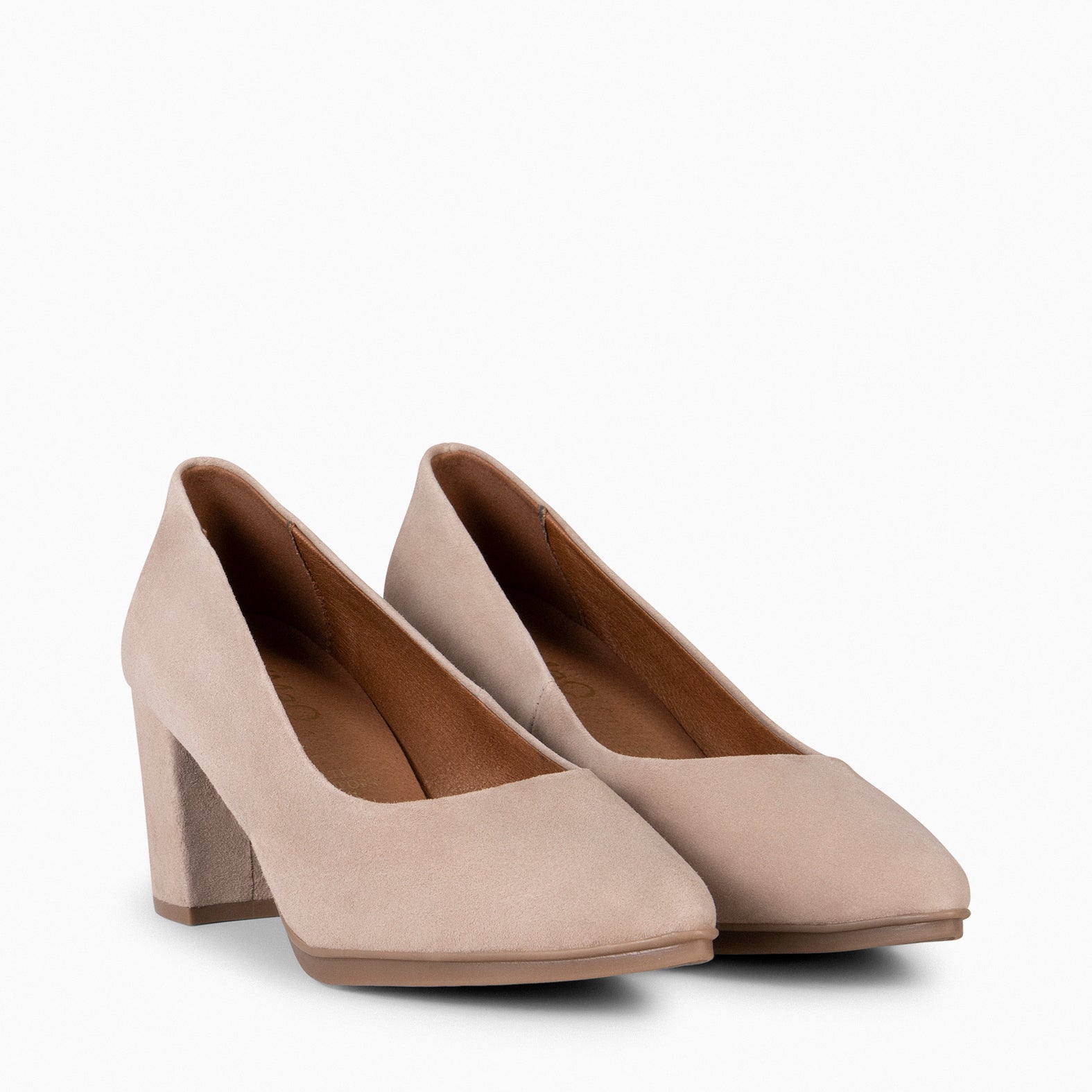 URBAN S - NUDE mid-heeled suede shoes