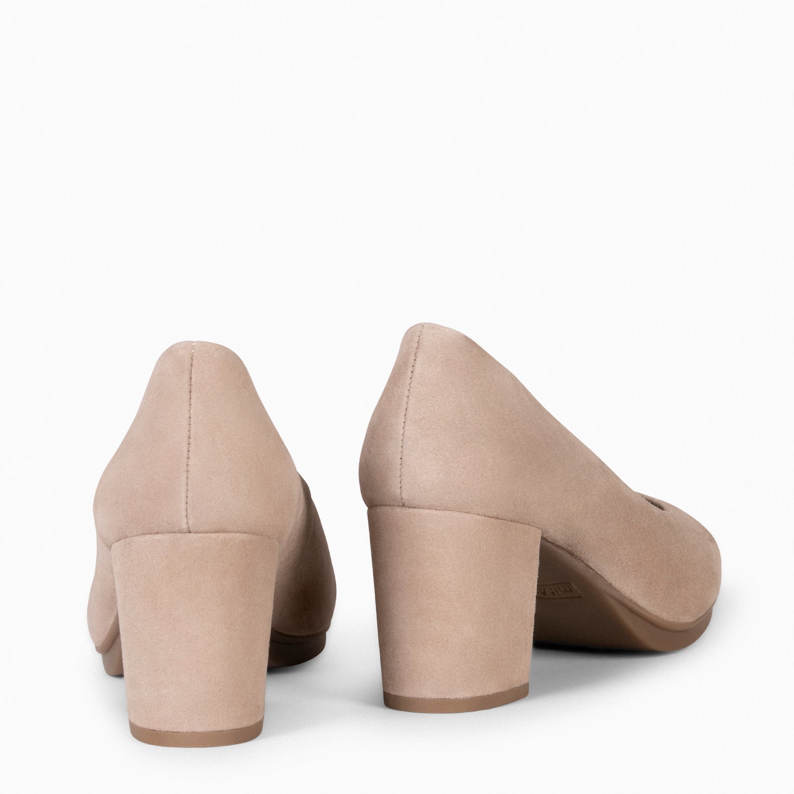 URBAN S - NUDE mid-heeled suede shoes