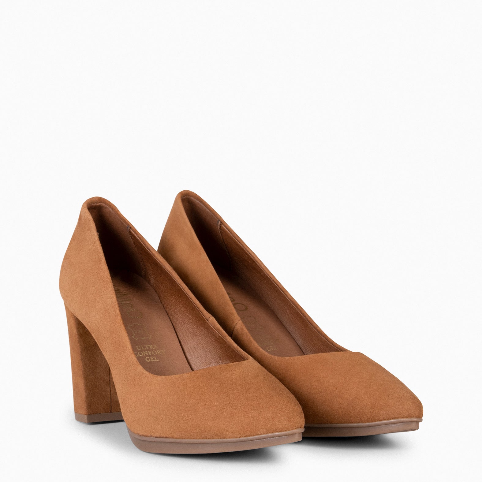 URBAN - CAMEL suede high-heeled shoes