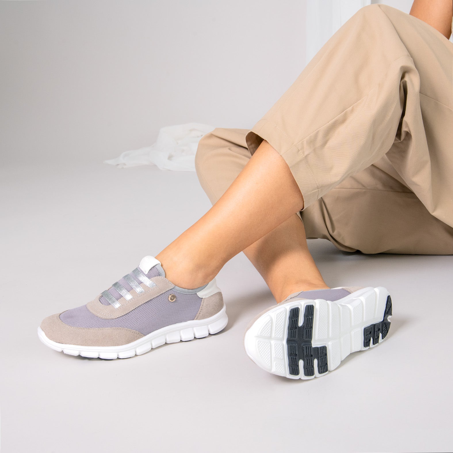FÜSION 02 - Zapatillas para mujer multi-material GRIS