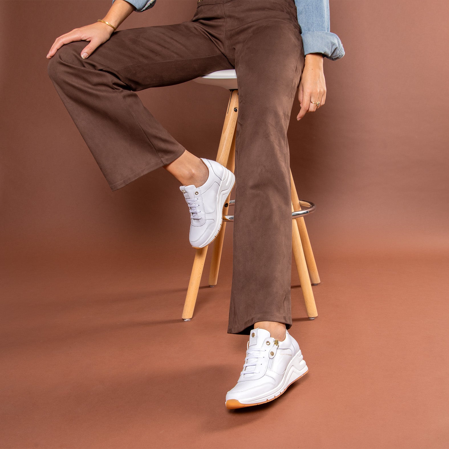 NIMES - Zapatillas deportivas con adorno cremallera BLANCO