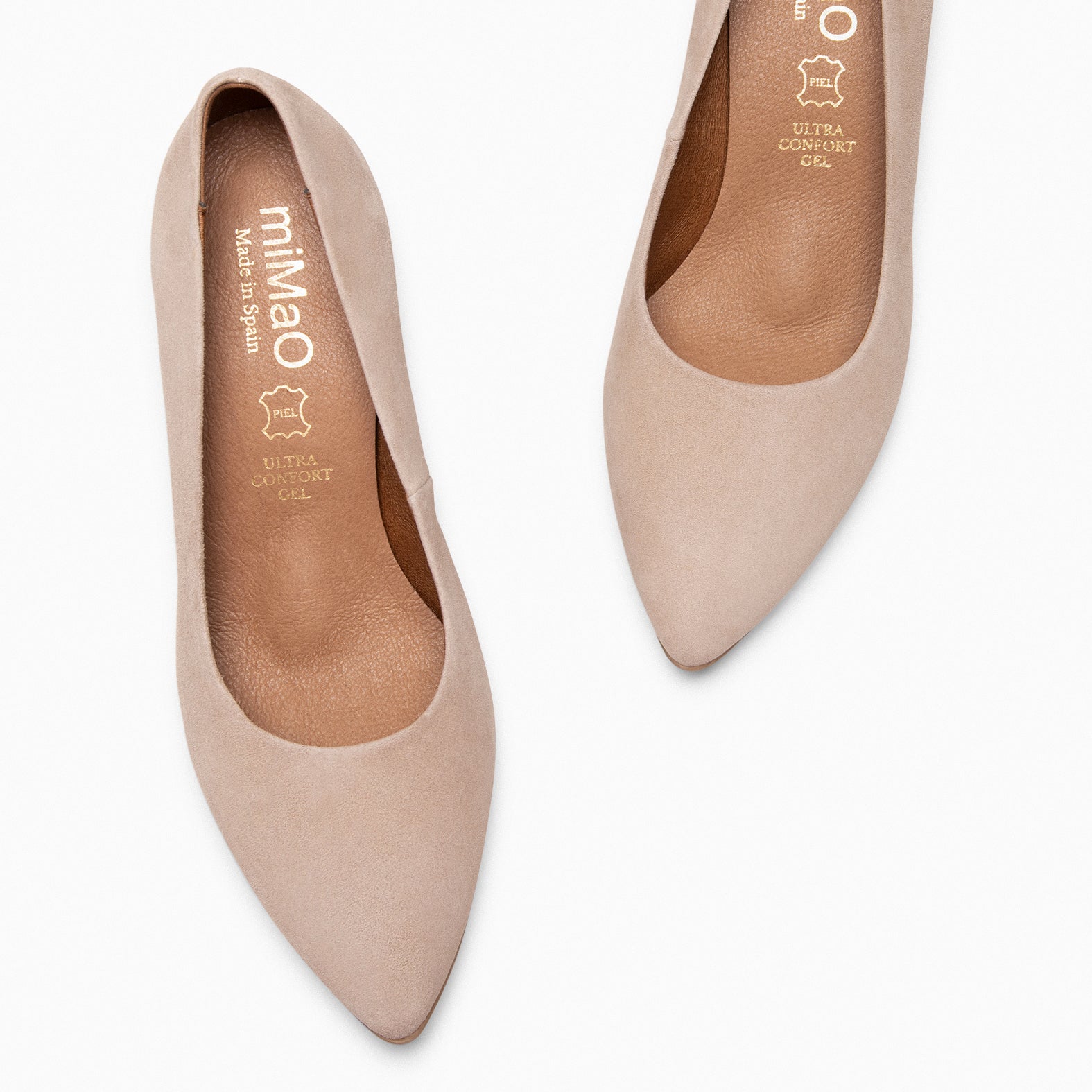 URBAN S - NUDE mid-heeled suede shoes