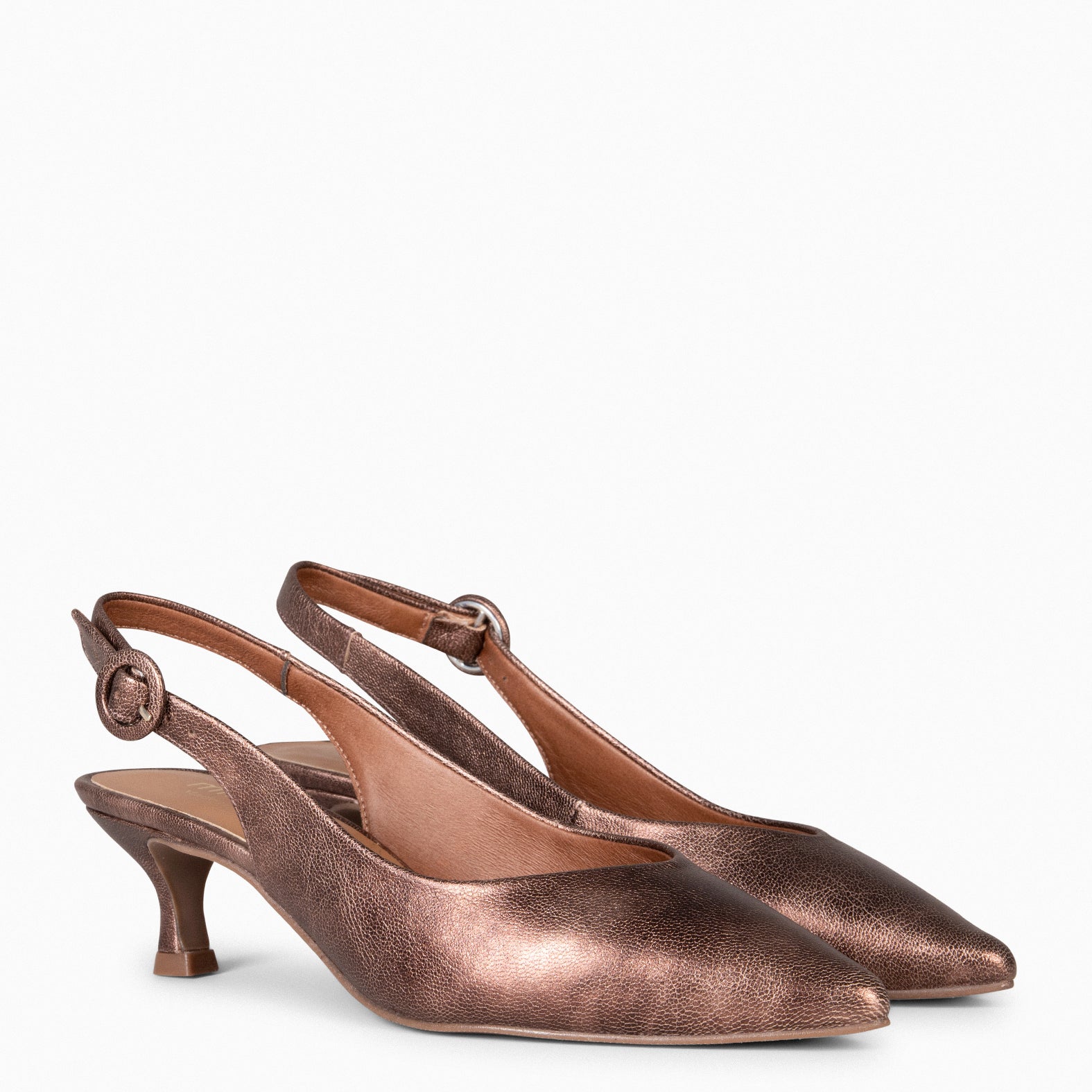 CARMEN – BRONZE low heel slingback