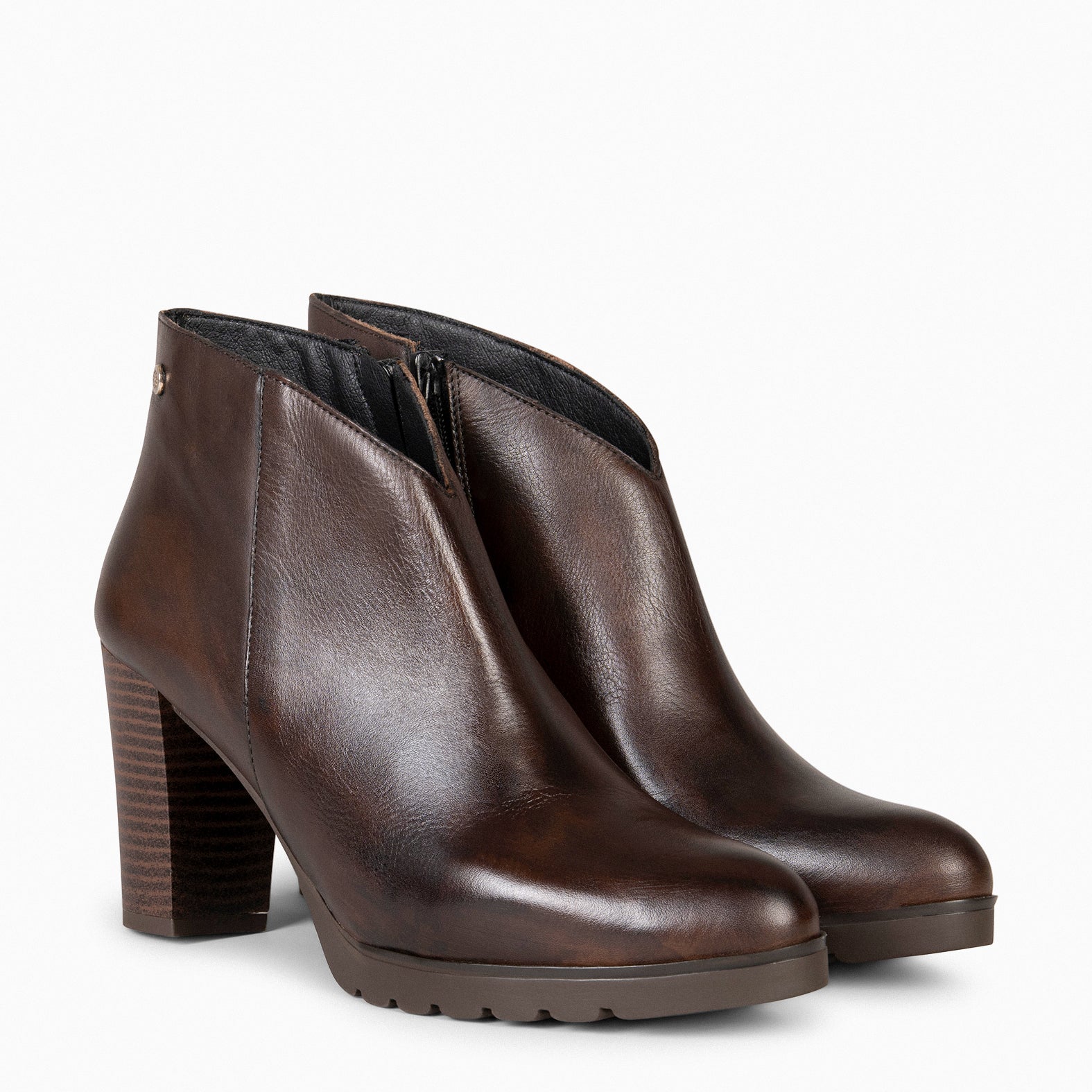 CLASSIC - Bottines pour femme à talon MARRON