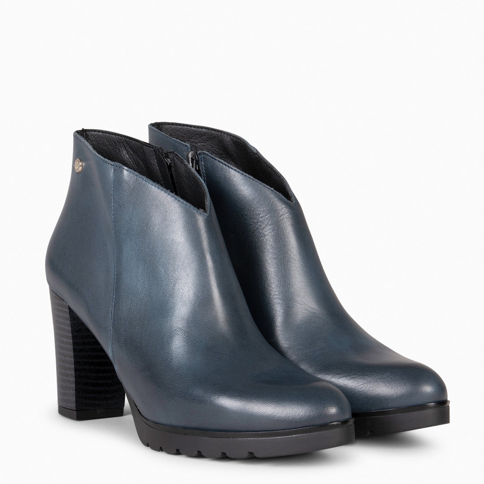CLASSIC - Botins de mulher com salto AZUL-MARINHO