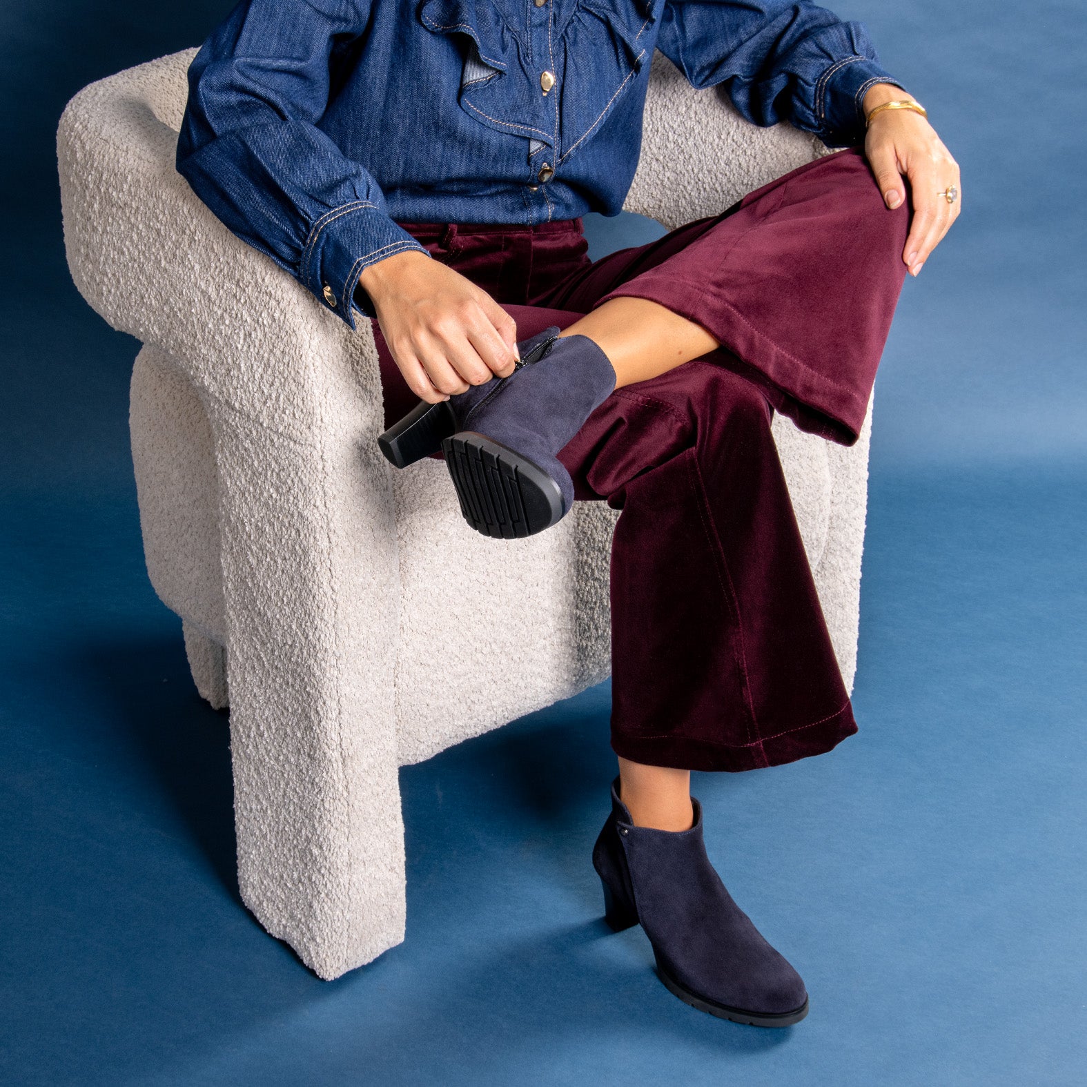 PRAGA - Botines MARINO con tacón