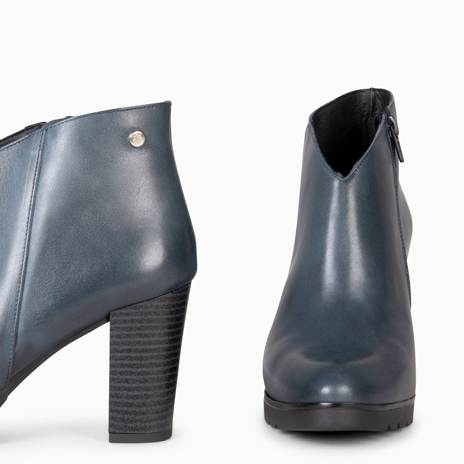 CLASSIC - Botins de mulher com salto AZUL-MARINHO