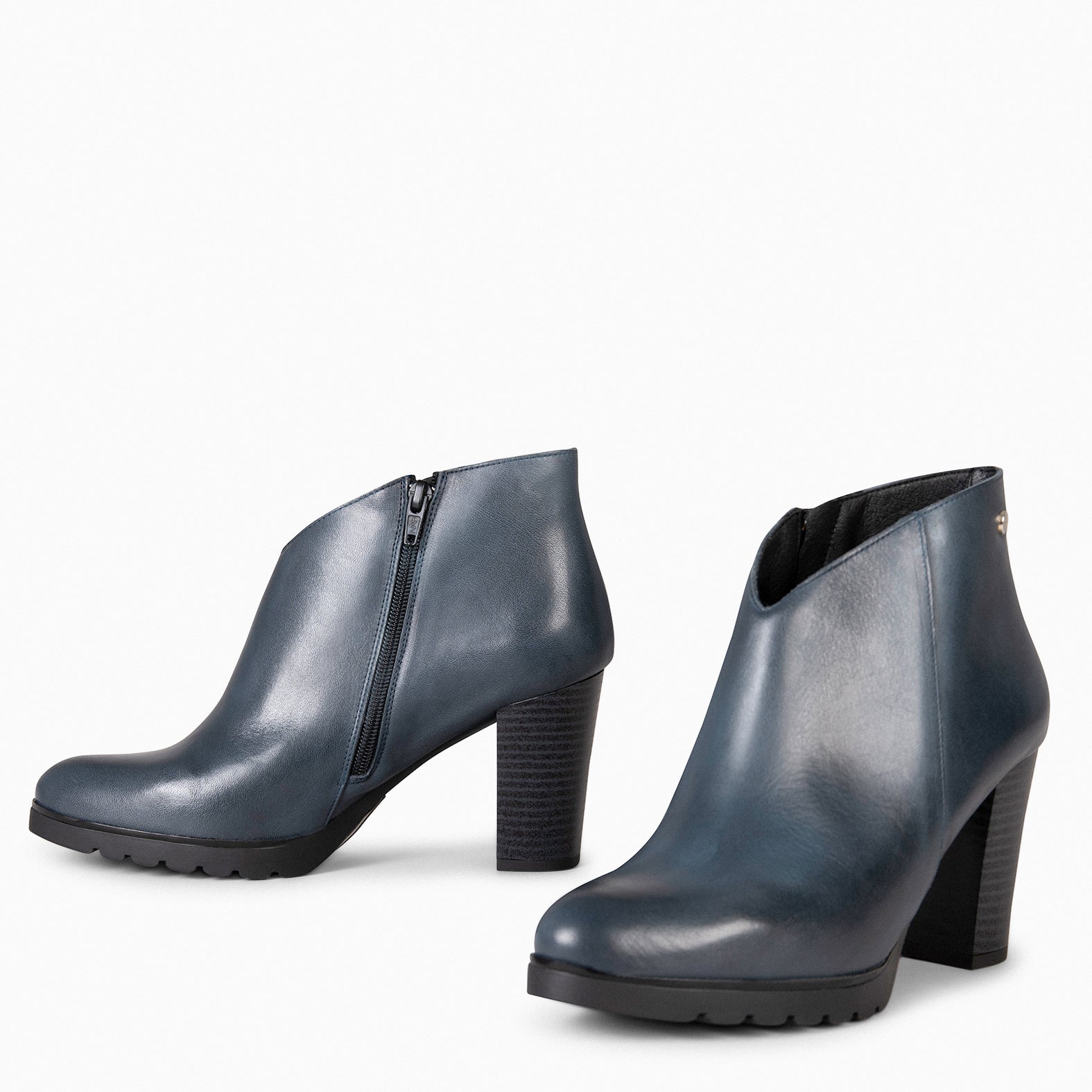 CLASSIC - Botins de mulher com salto AZUL-MARINHO