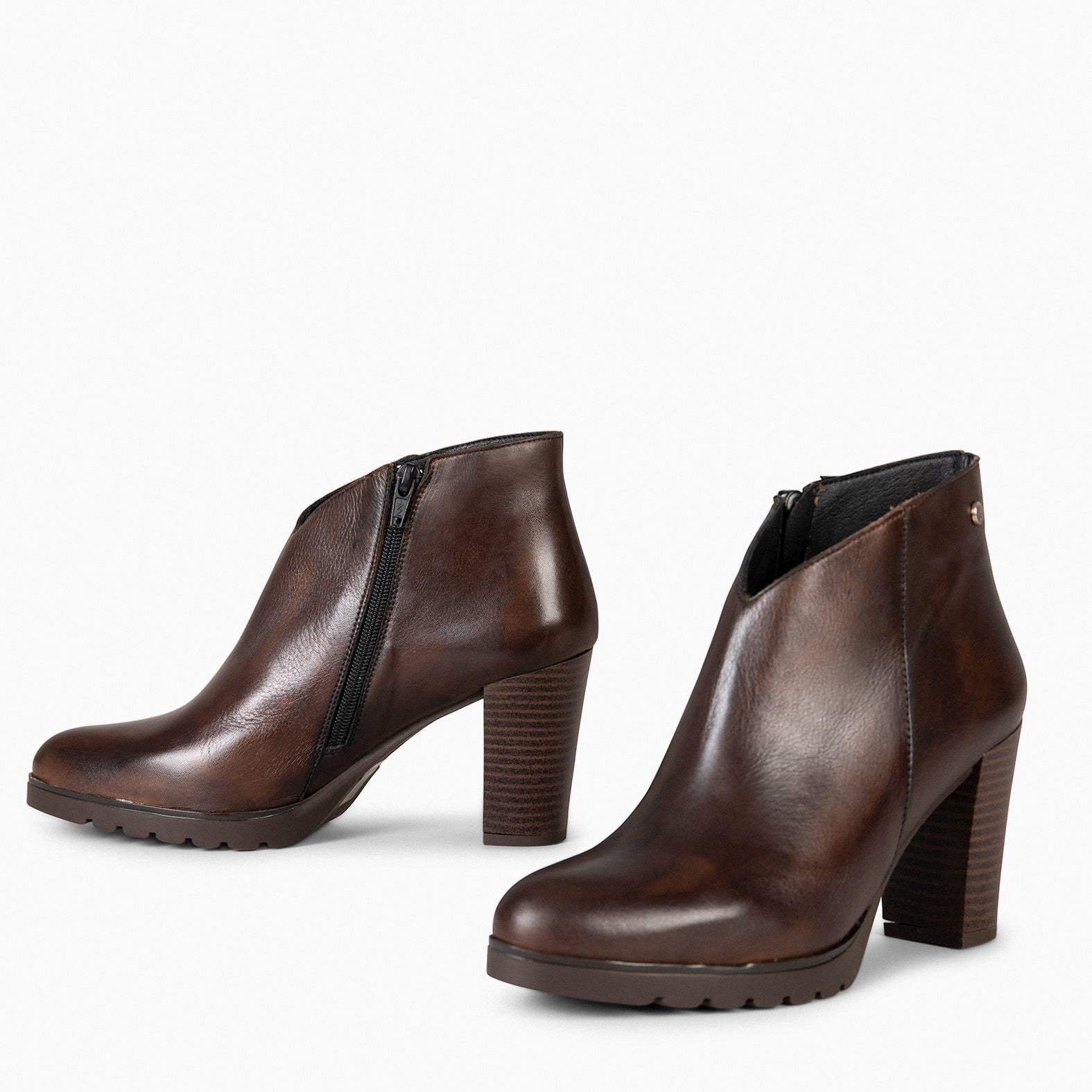 CLASSIC - Bottines pour femme à talon MARRON