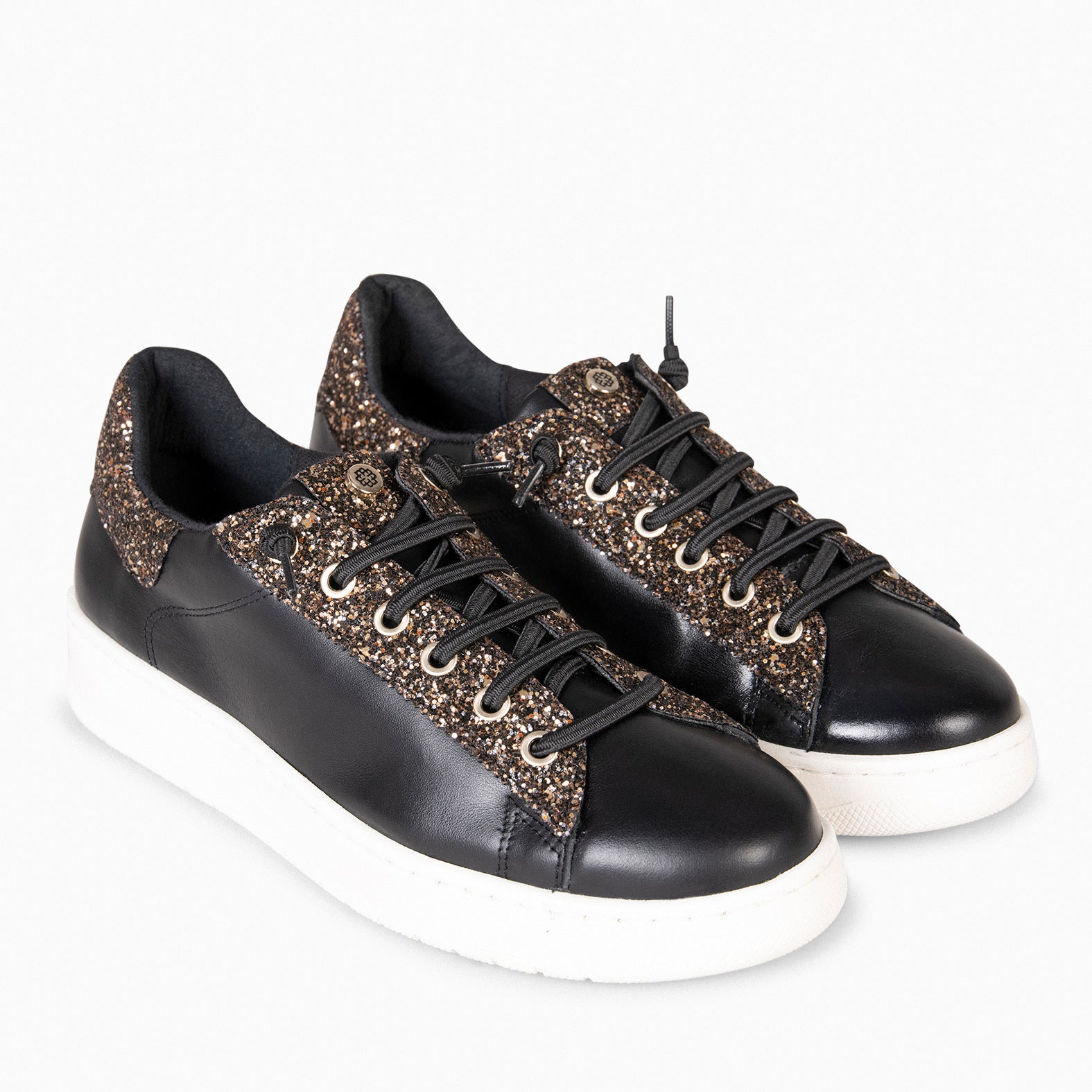 TOULOUSE - Zapatillas cordones elásticos NEGRO GLITTER