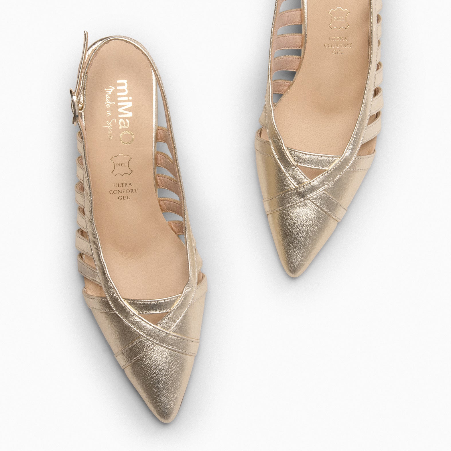 JADE – GOLDEN slingback kitten heels