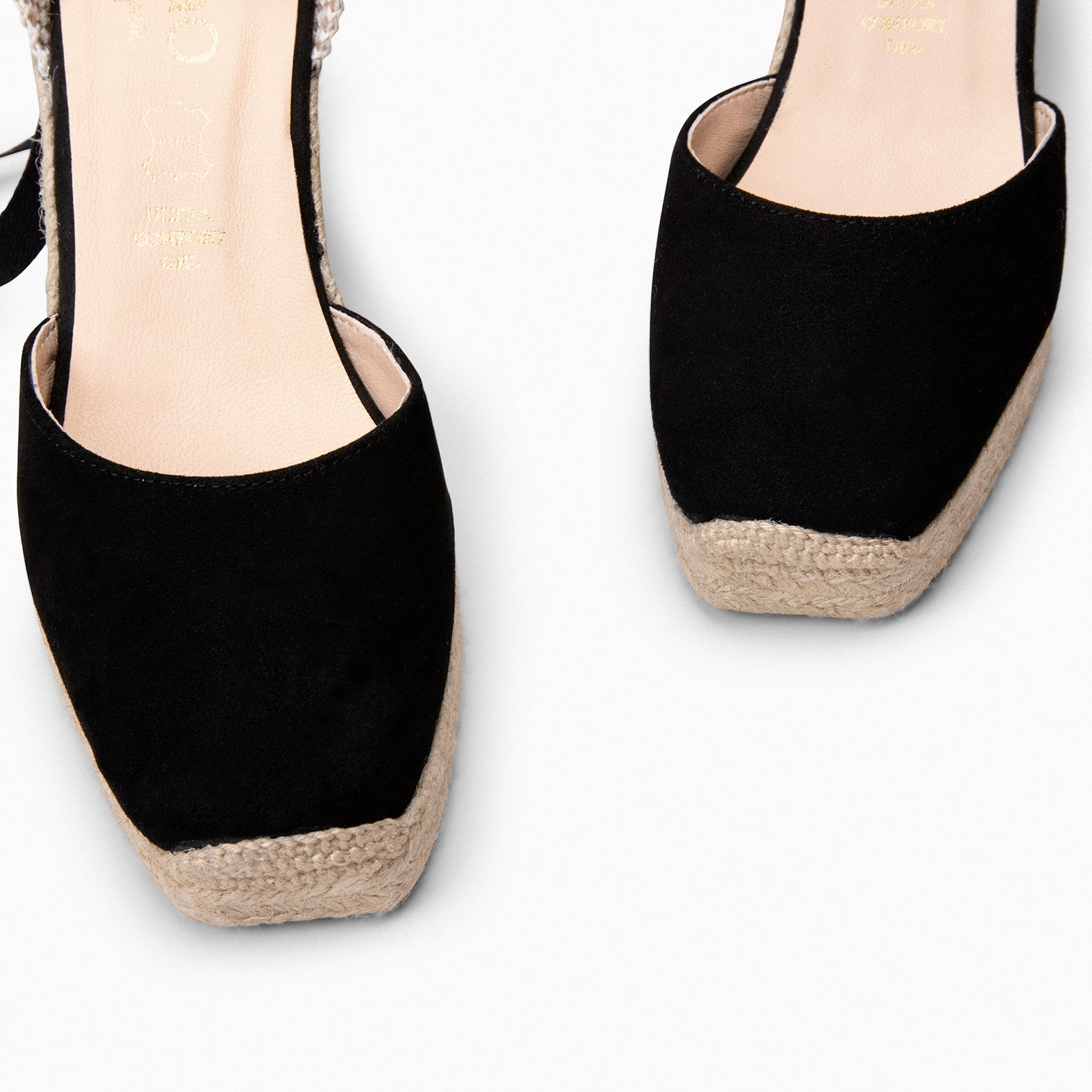 MOMBASA - Espadrilles compensées à ruban NOIR