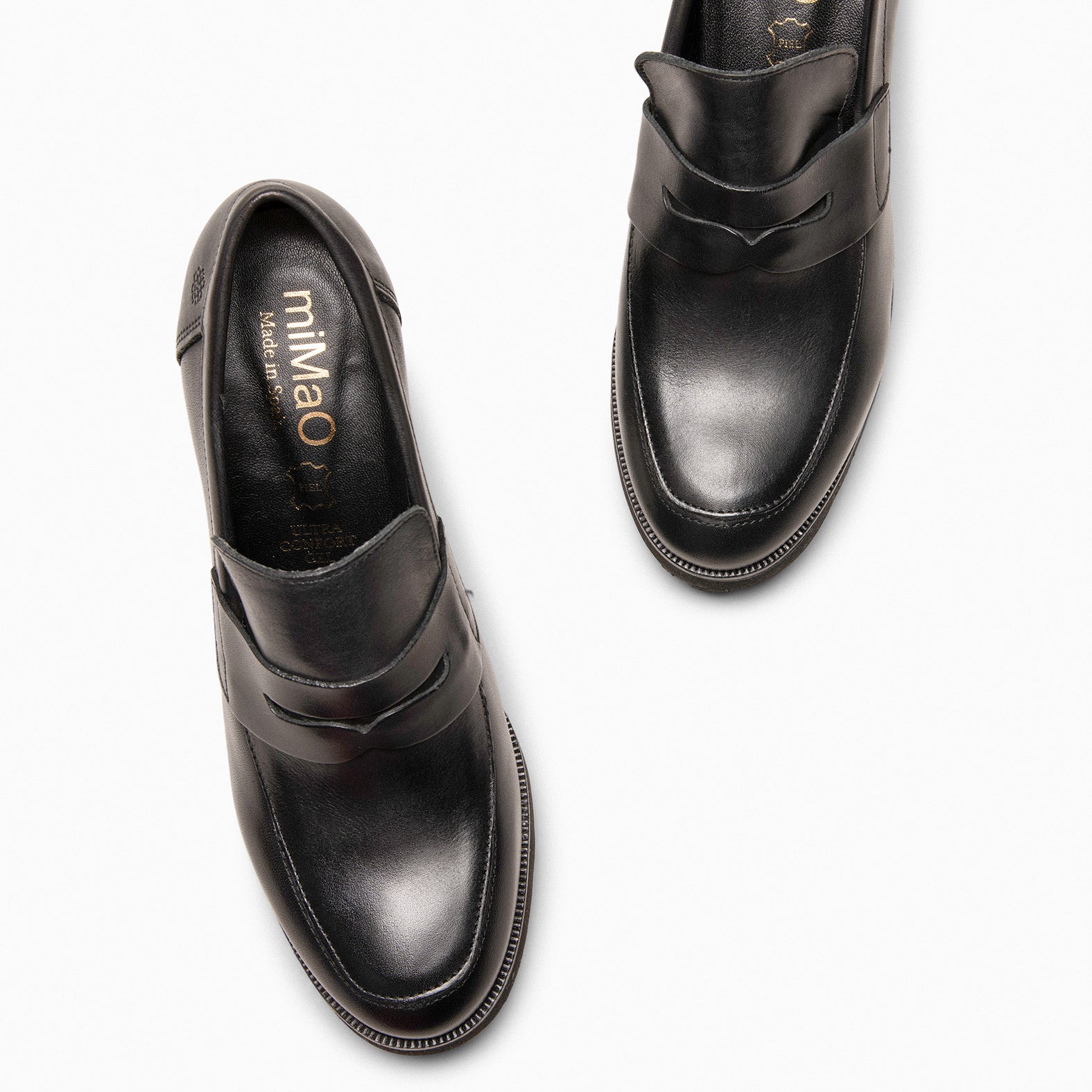 TREND - Mocasín con tacón y plataforma en NEGRO