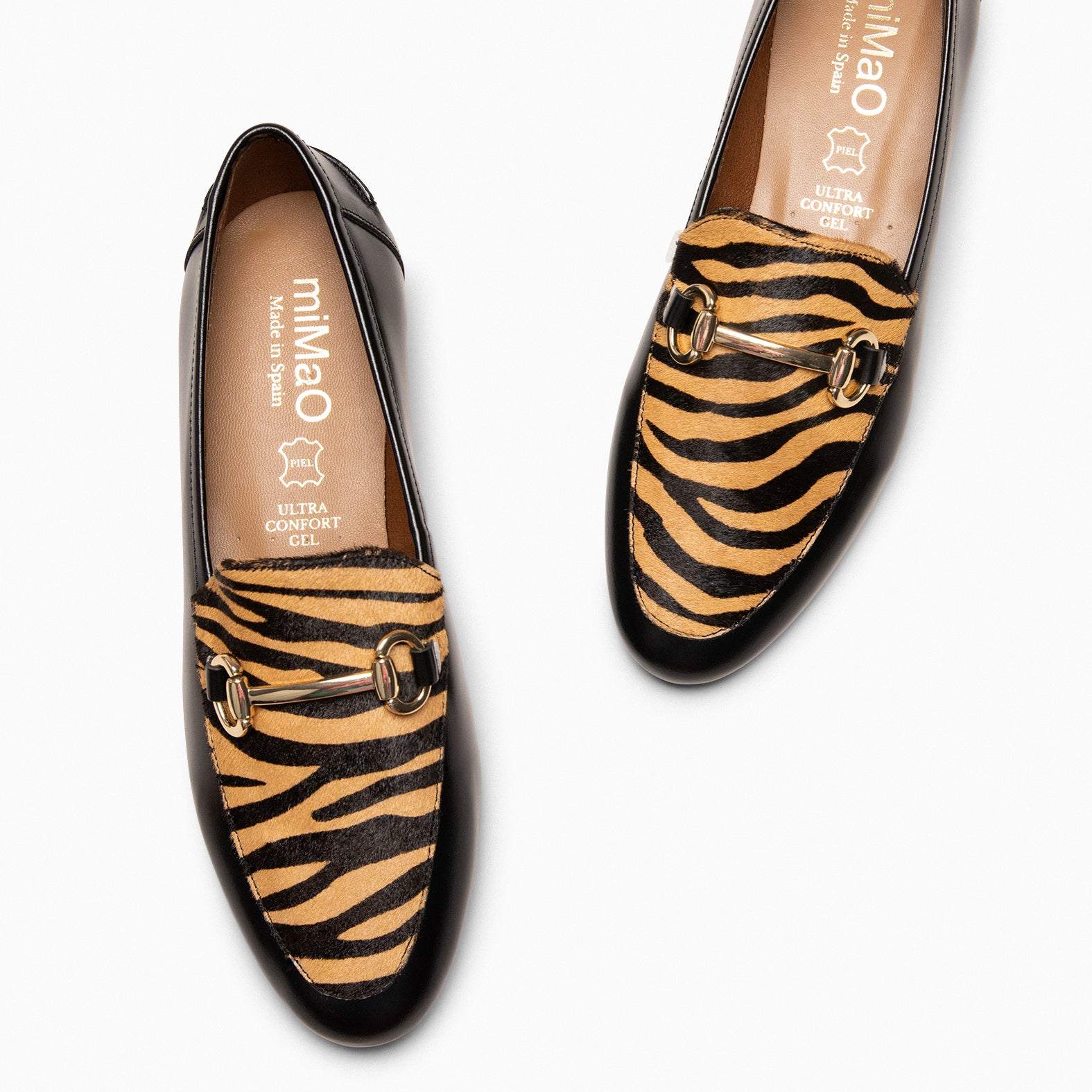 STYLE WILD – ZEBRA CAMEL animal print moccasins