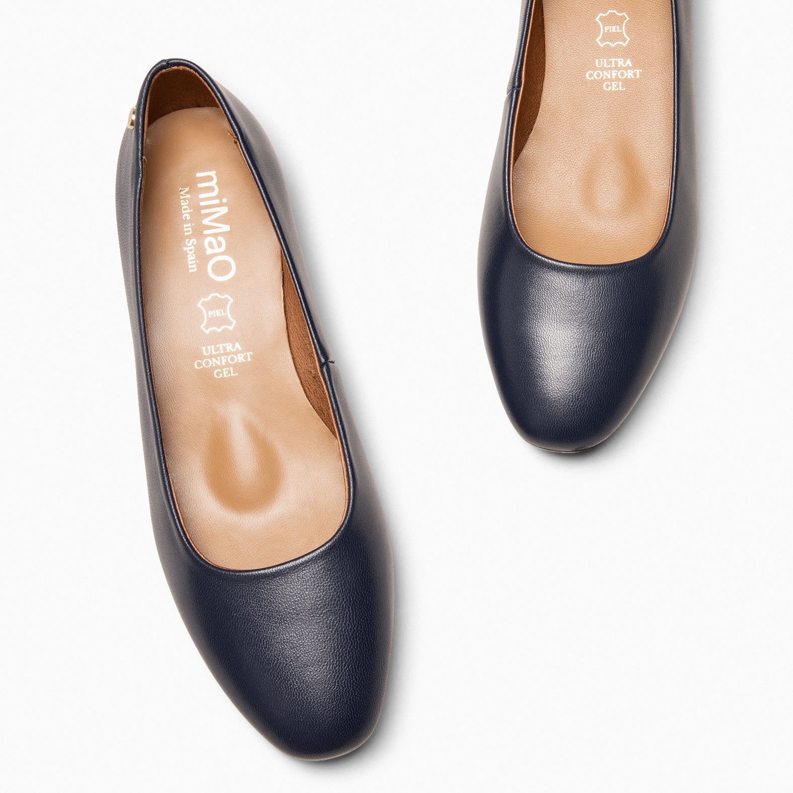 URBAN XS – NAVY Low-heeled leather shoe