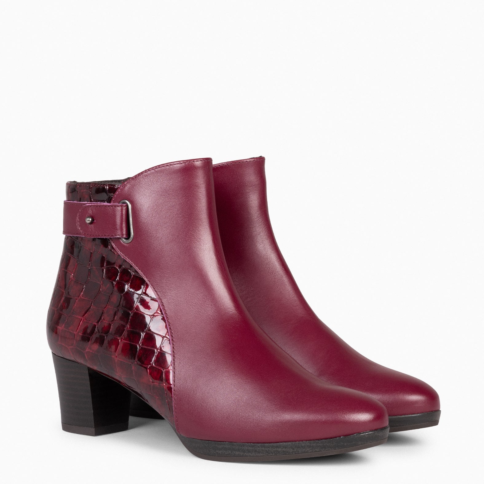 LENA – BURGUNDY Rounded Booties