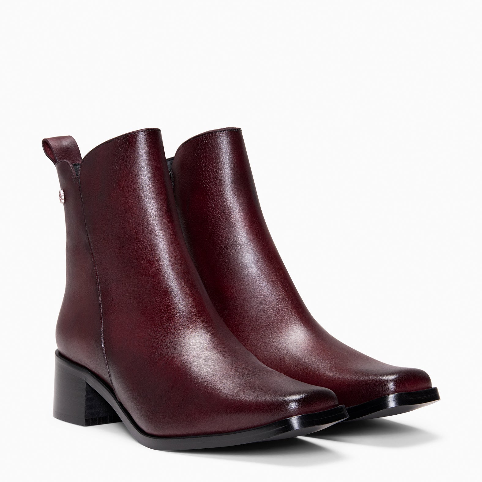 BERLIN - Botines bajos de mujer de piel BURDEOS