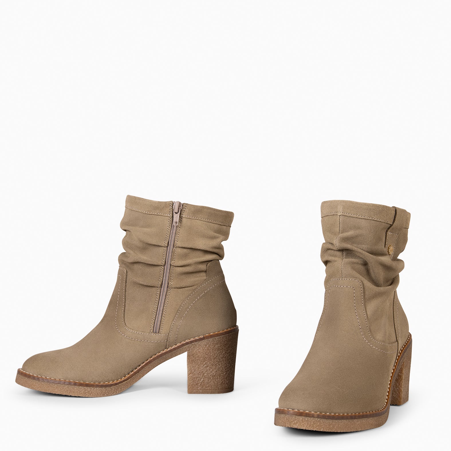 OREGON – Botines de tacón TAUPE