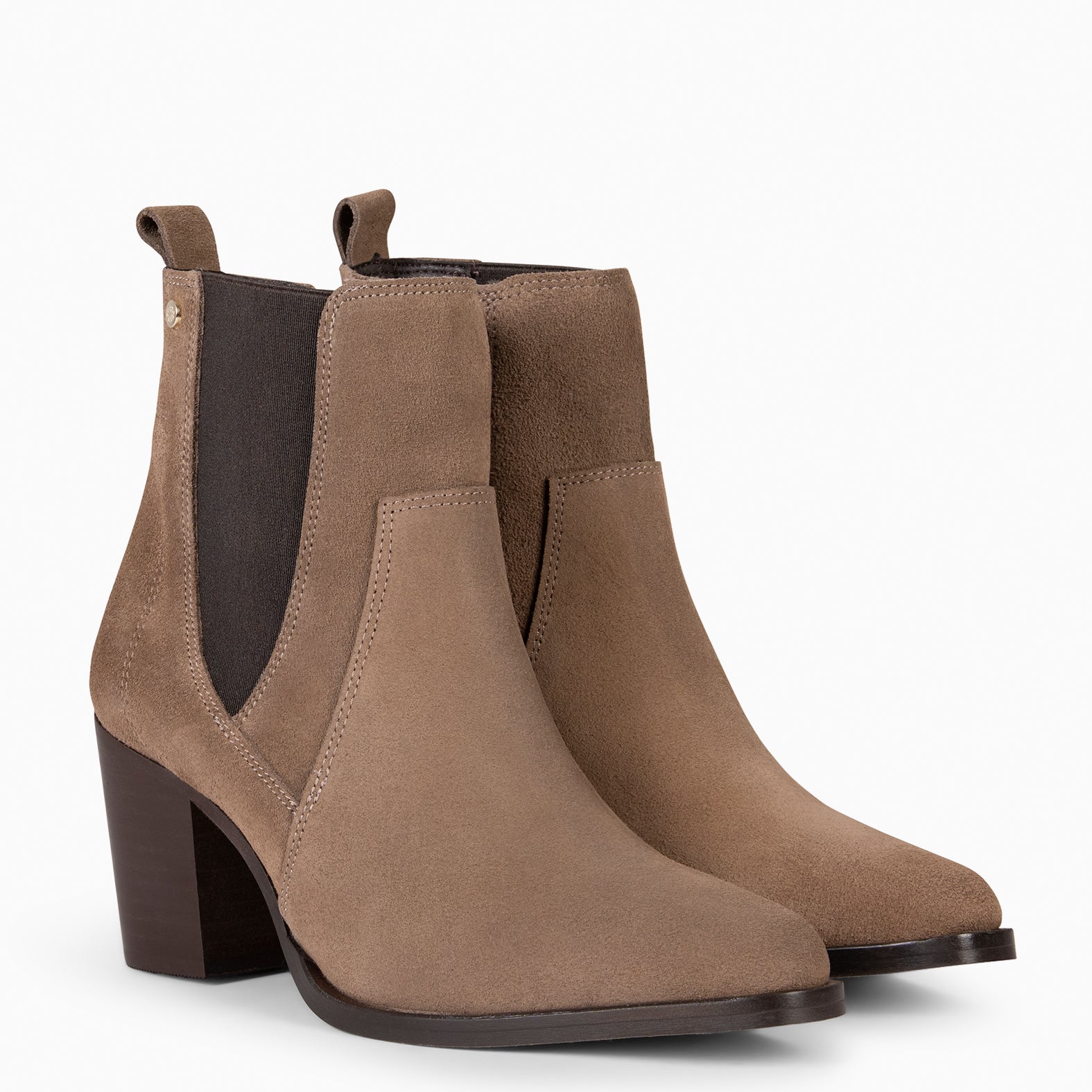 AMBER – Botines de tacón ancho TAUPE