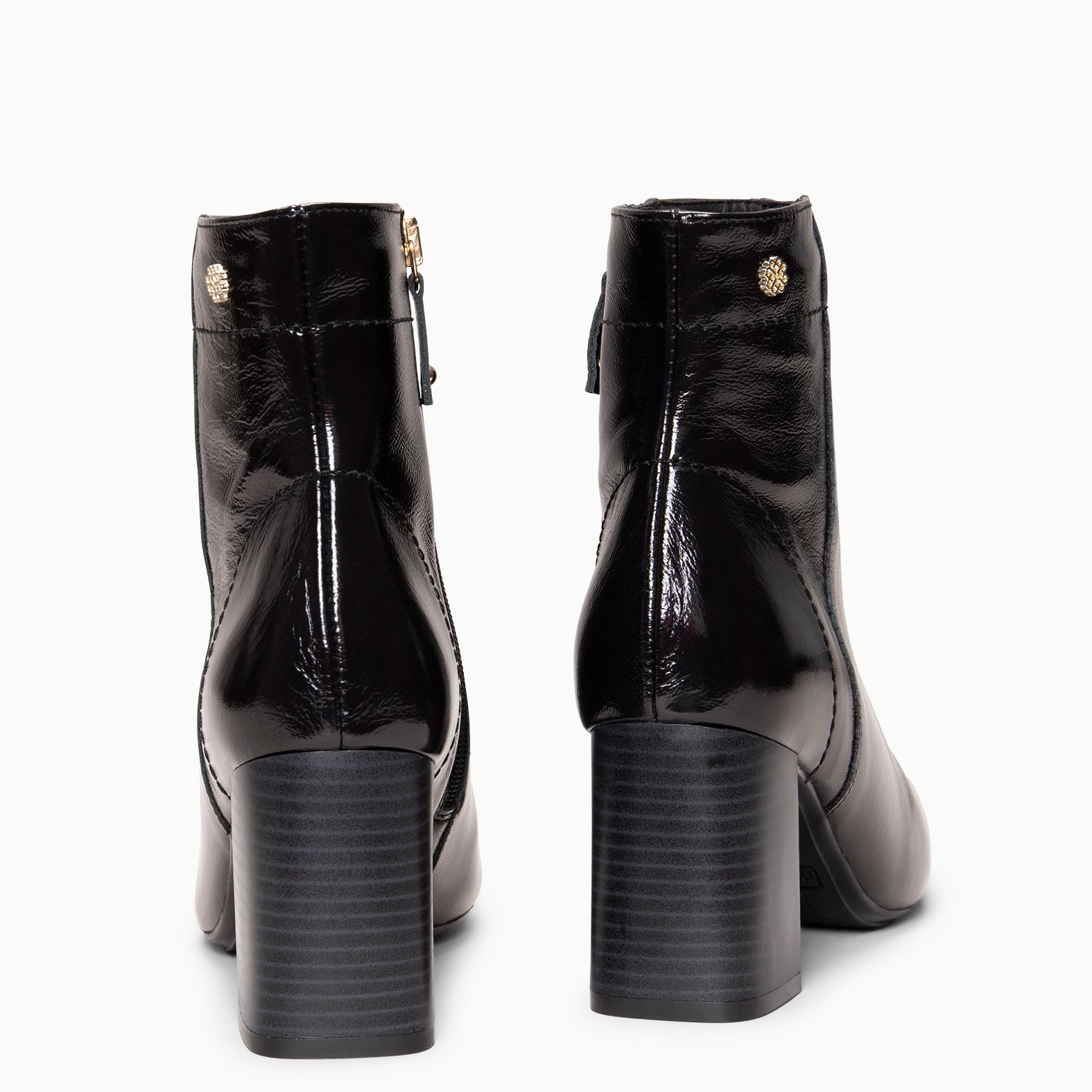 LIPPA - Botines de tacón alto de charol NEGRO