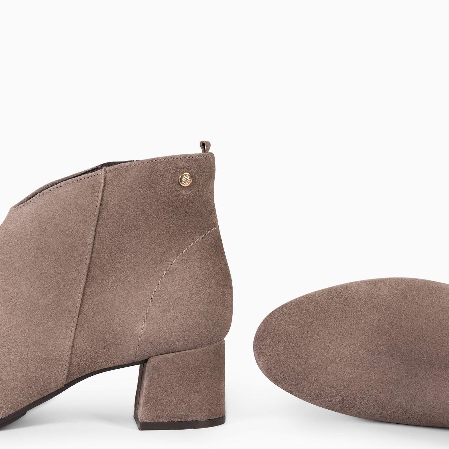 BERNA – Botines con tacón ancho TAUPE