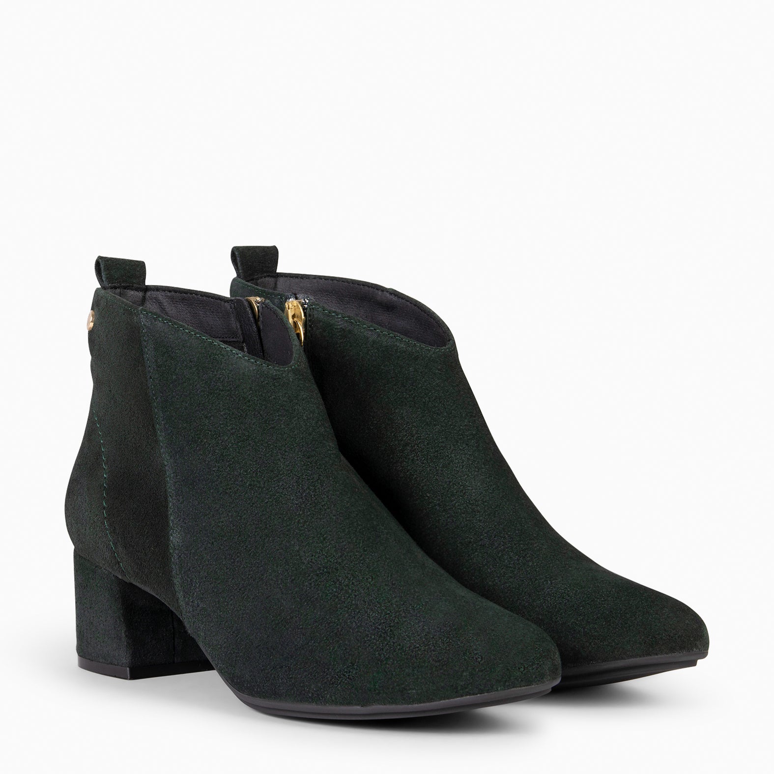 BERNA – Botines con tacón ancho VERDE