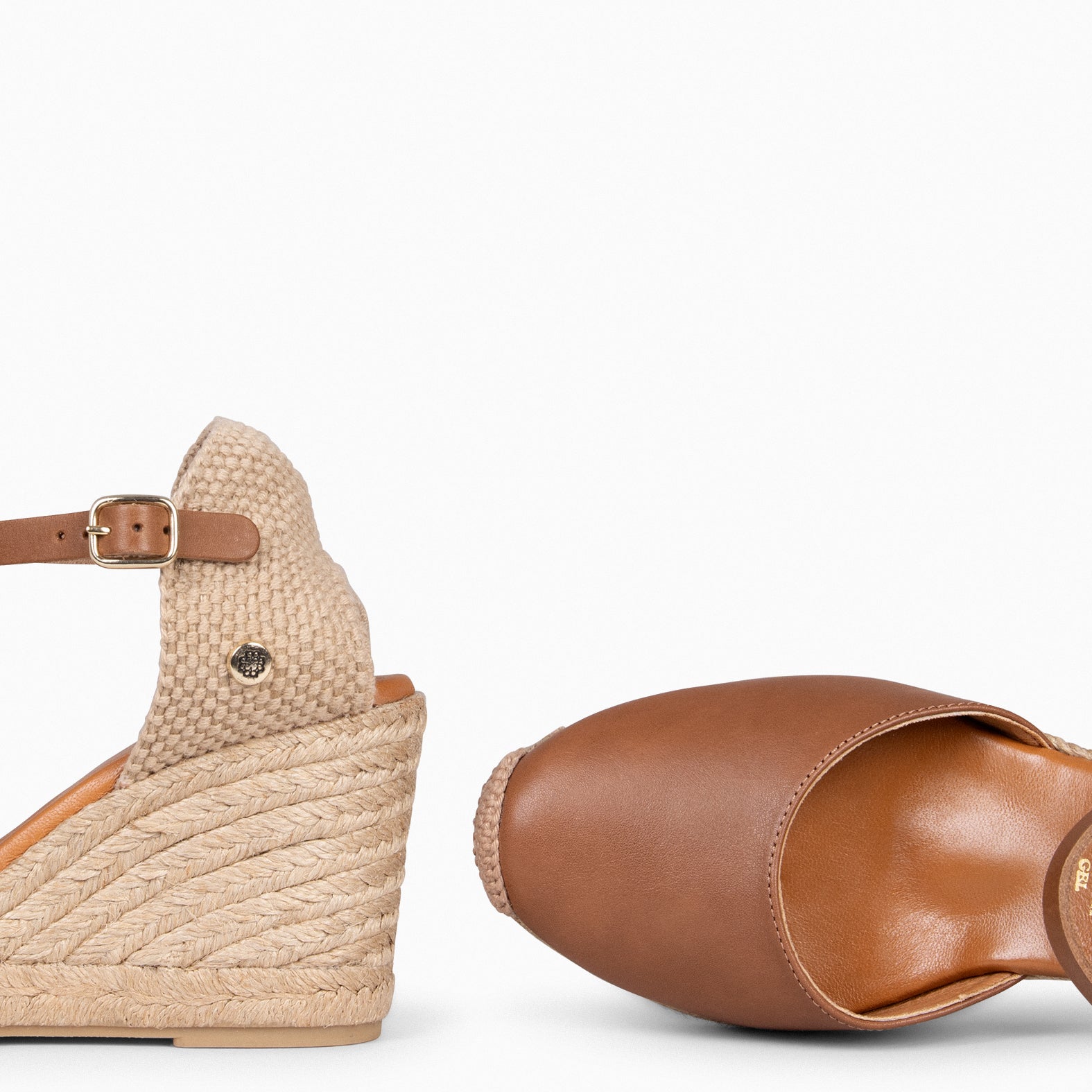 GIO - Cuñas de esparto altas CUERO