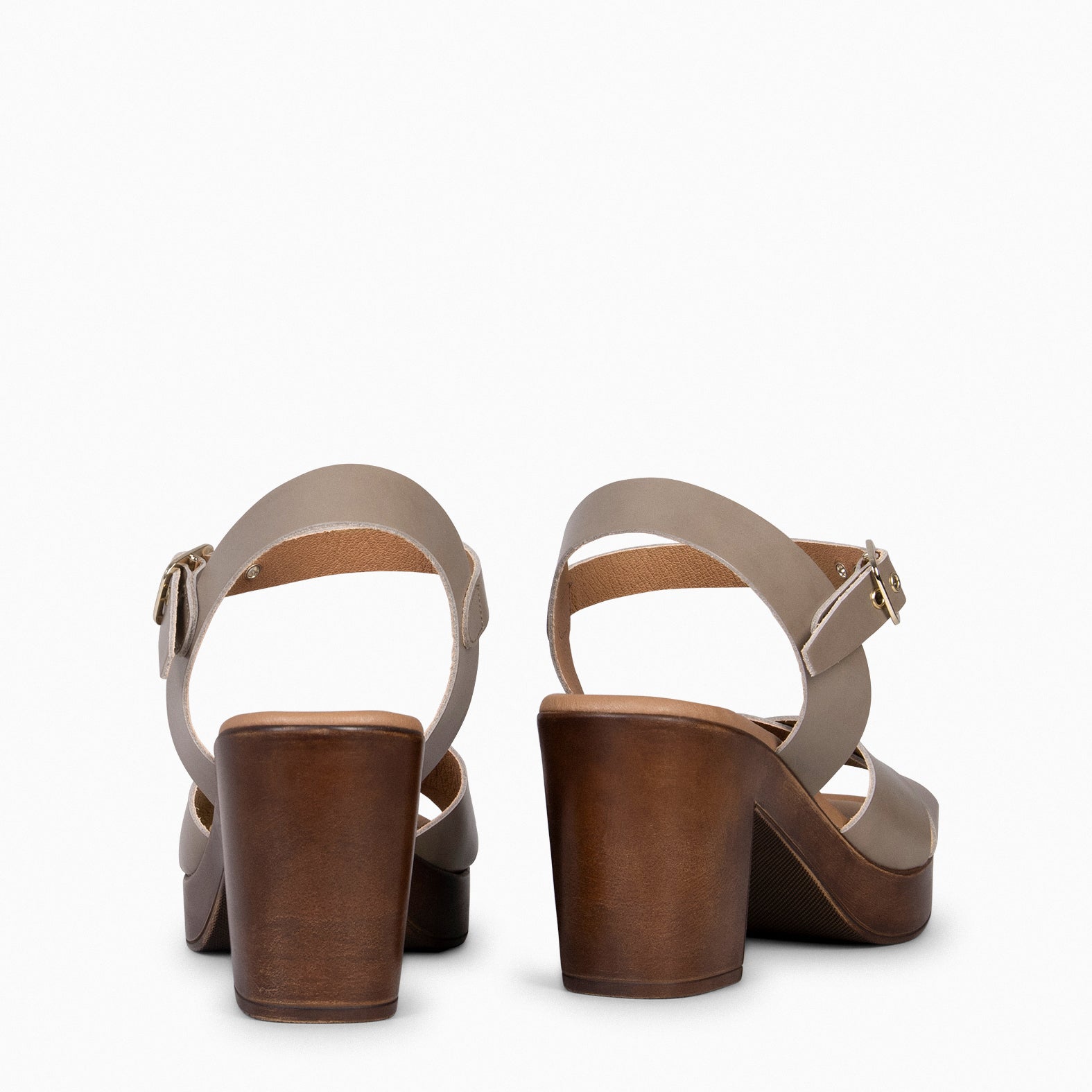 TAVIRA – TAUPE wide-heeled sandal