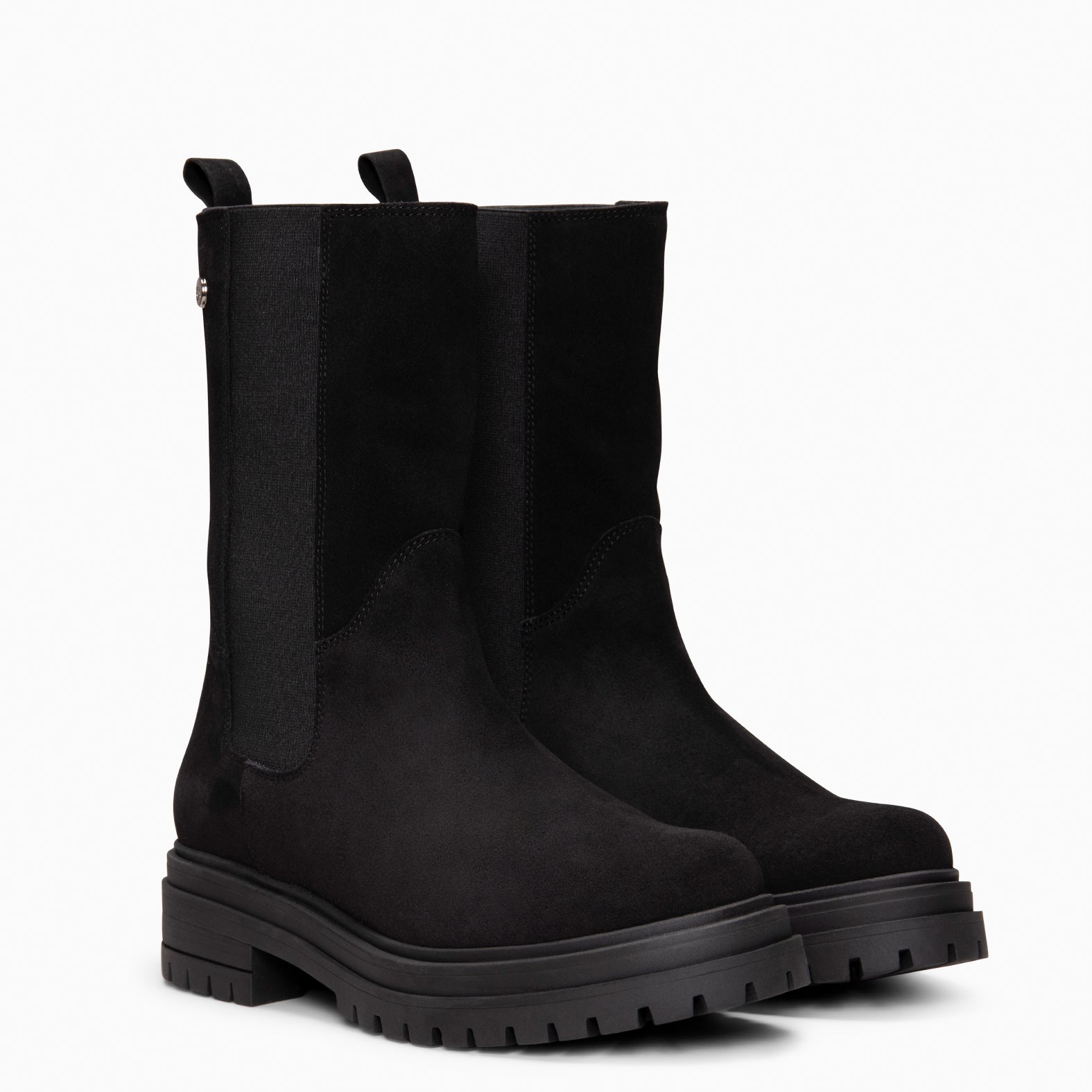 MARTE - Botines Chelsea con suela track NEGRO