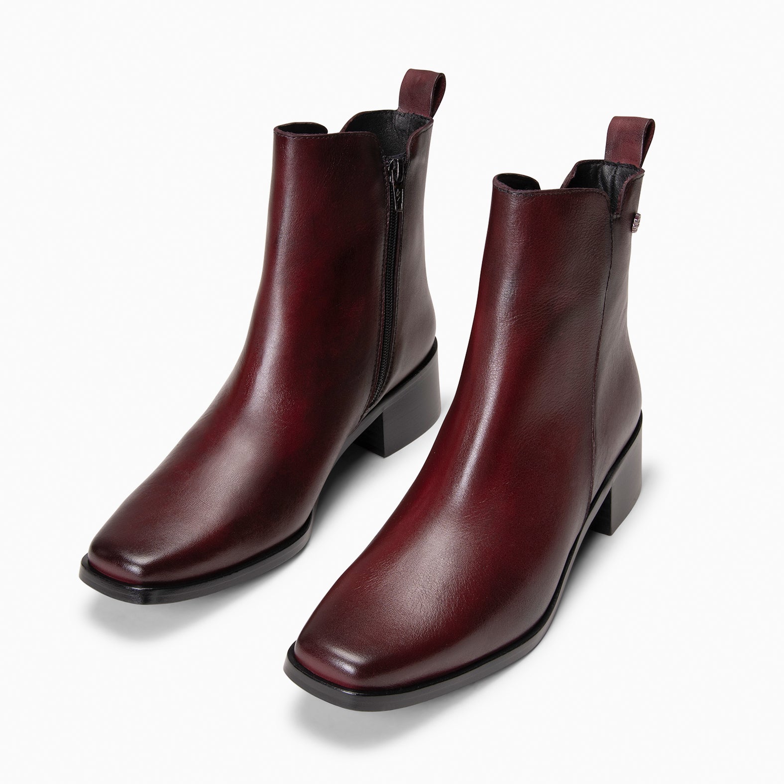 BERLIN - Botines bajos de mujer de piel BURDEOS