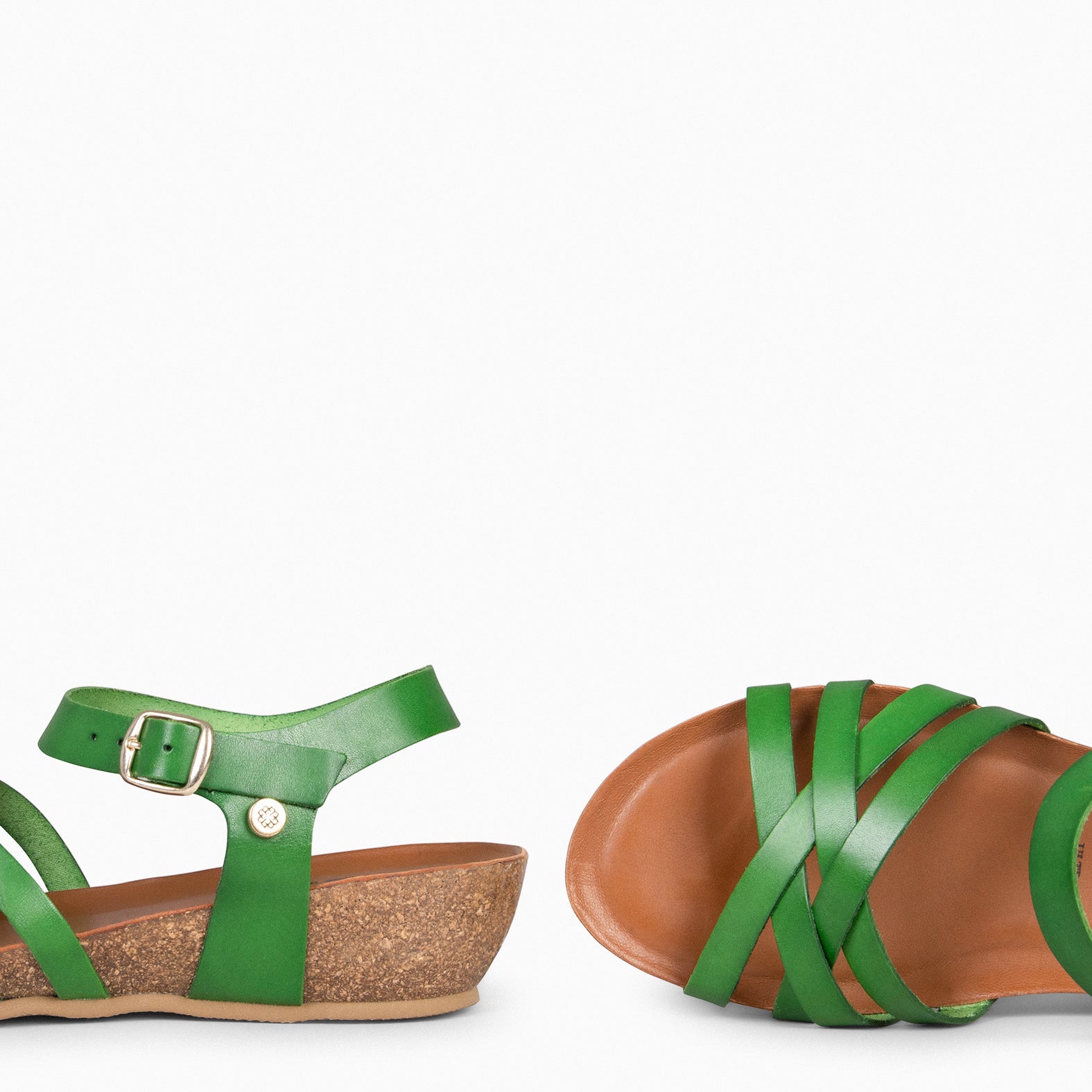 HANAE - GREEN BIO Multi-strap crossed sandals