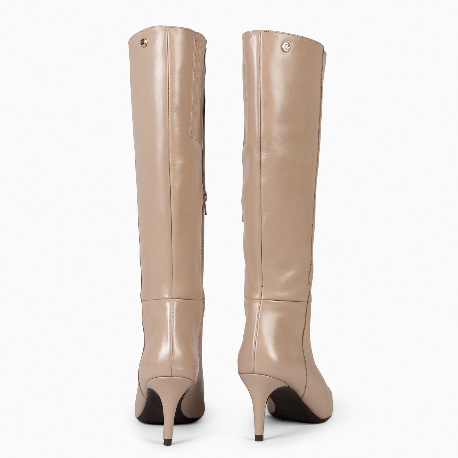 MANHATTAN - Bottes hautes à talon aiguille TAUPE