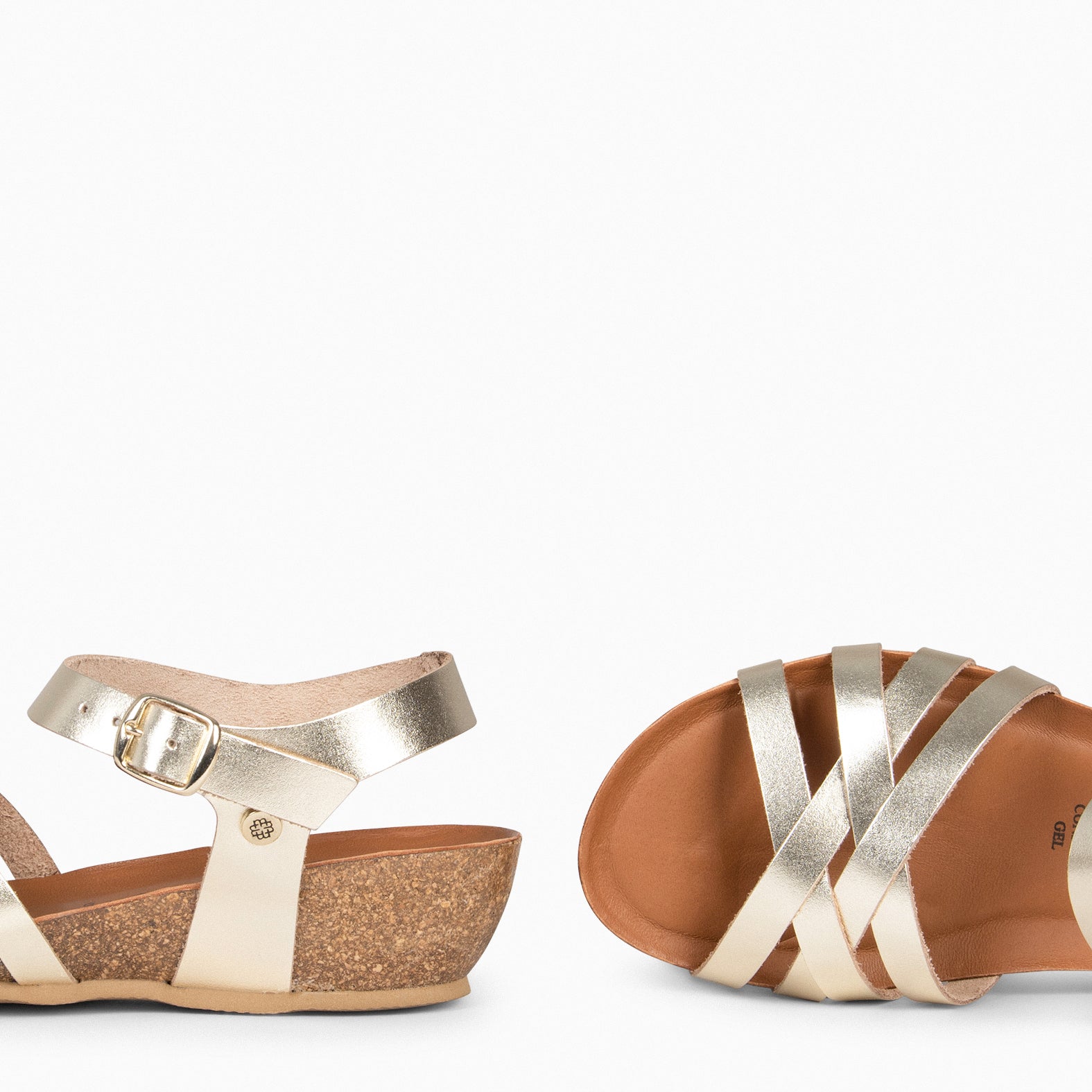 HANAE - GOLDEN BIO Multi-strap crossed sandals