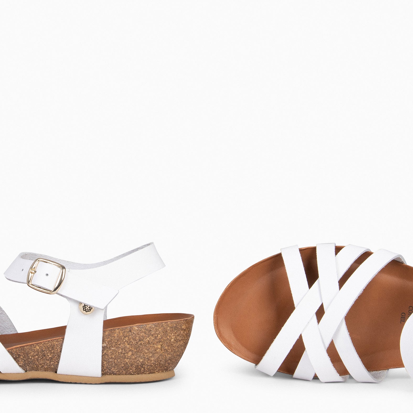 HANAE - WHITE BIO Multi-strap crossed sandals