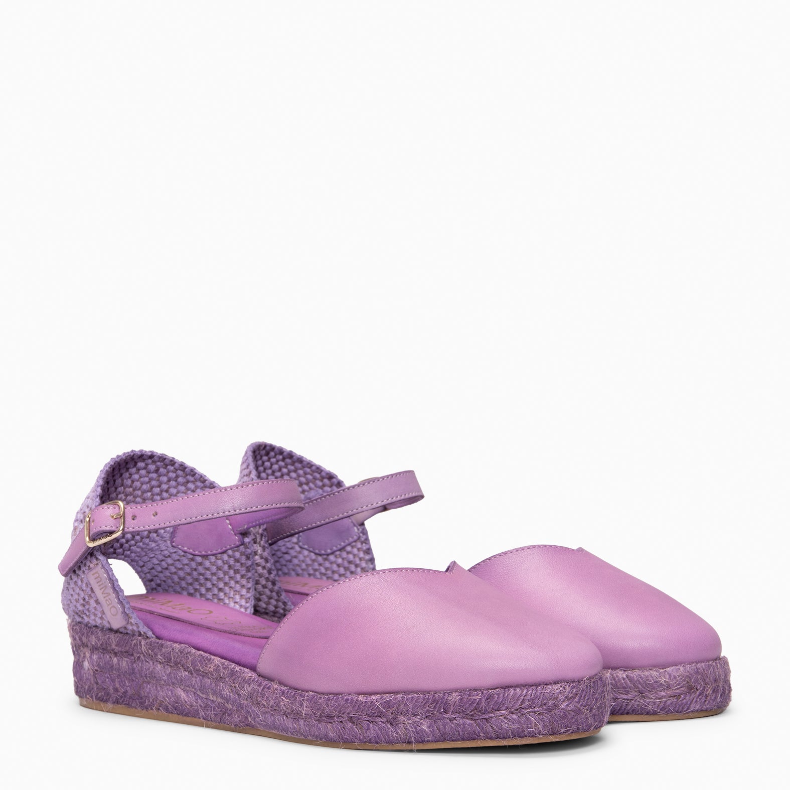 PRAVIA - Espadrilles à petit talon VIOLET (teinture naturelle par immersion) 