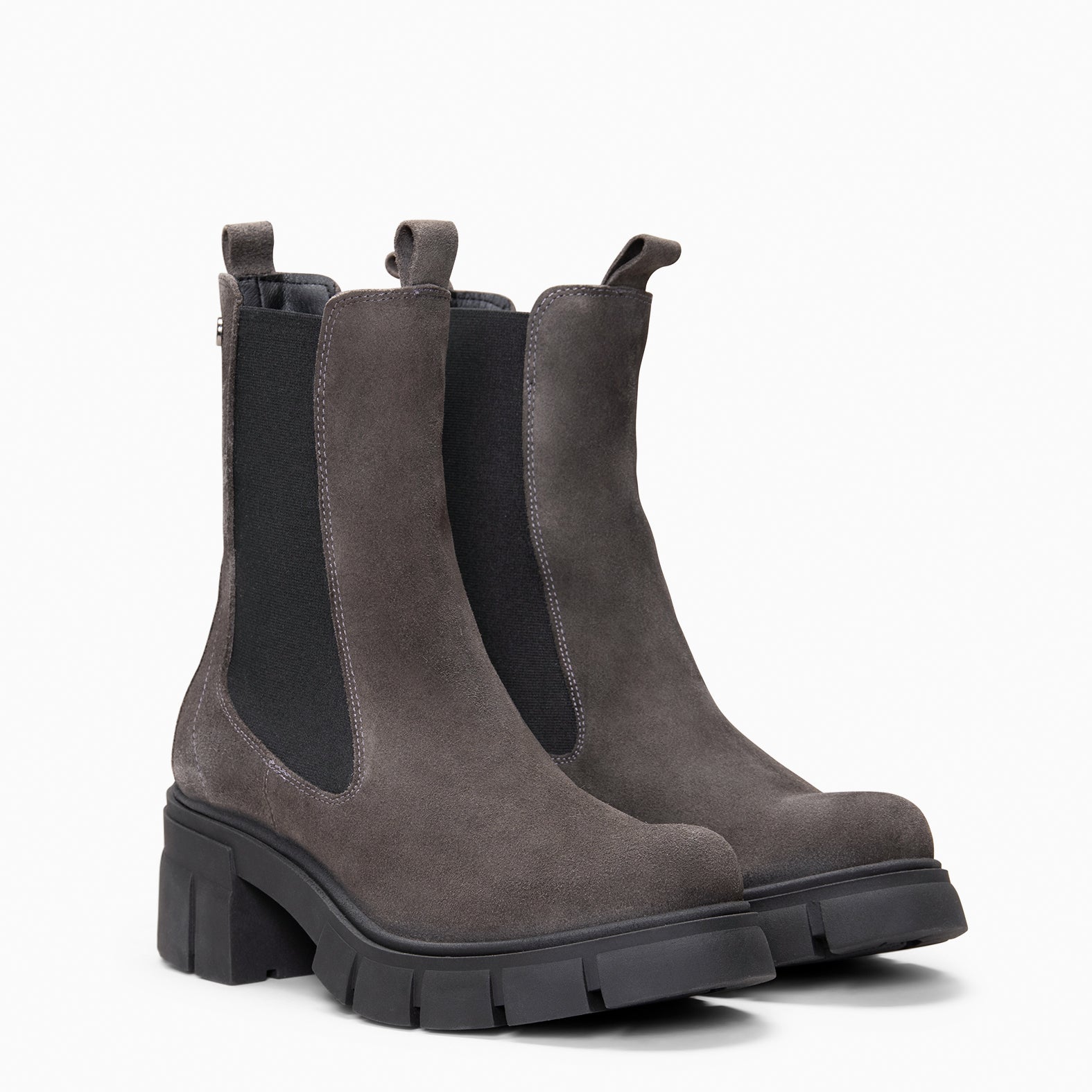 LUCIA - Botines Chelsea con plataforma GRIS