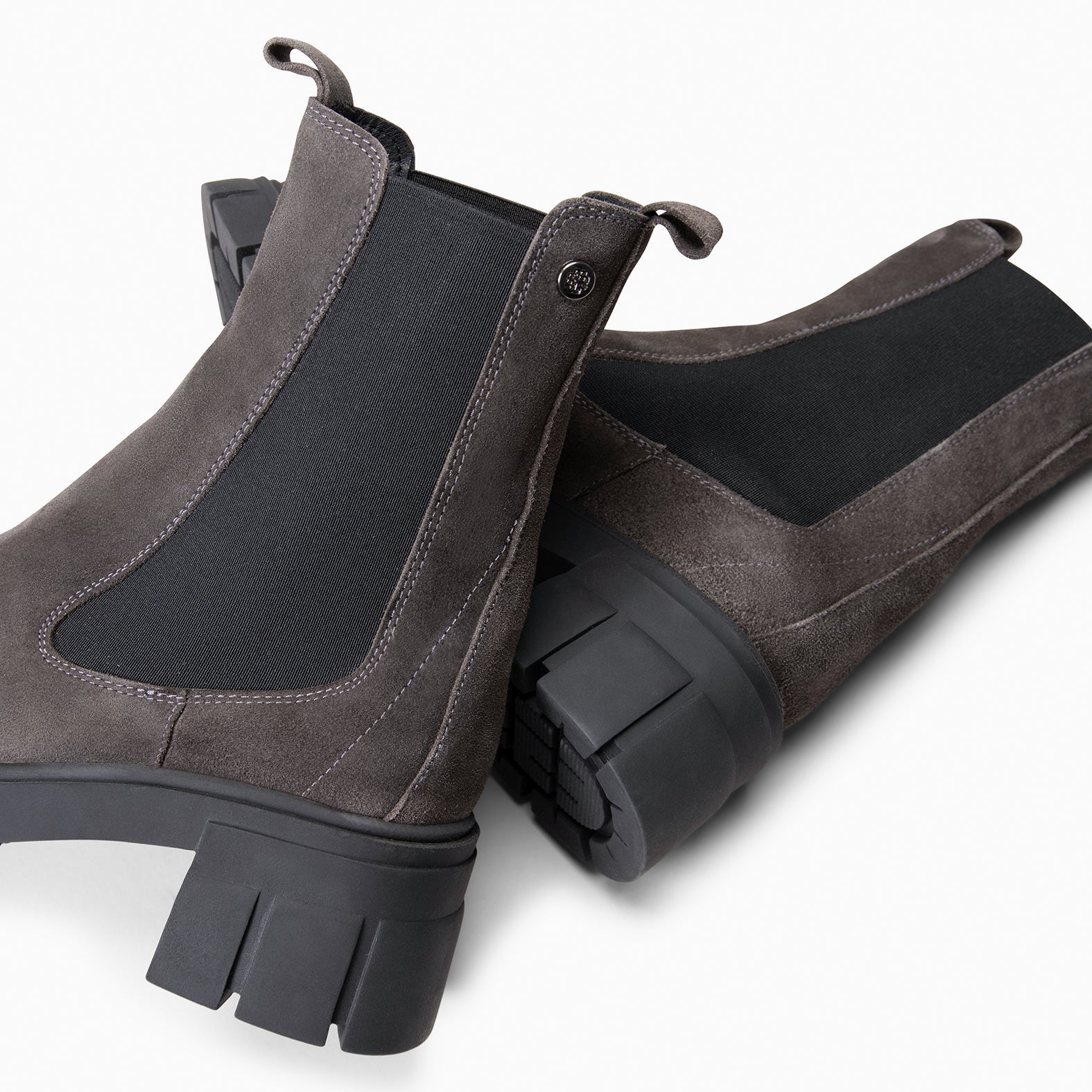 LUCIA - Botines Chelsea con plataforma GRIS