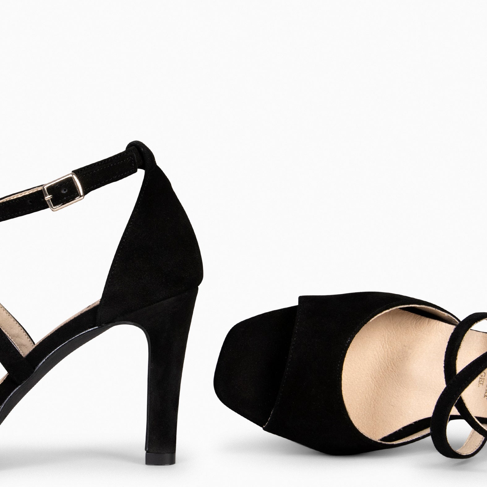 ROSSA - BLACK party sandals with heel
