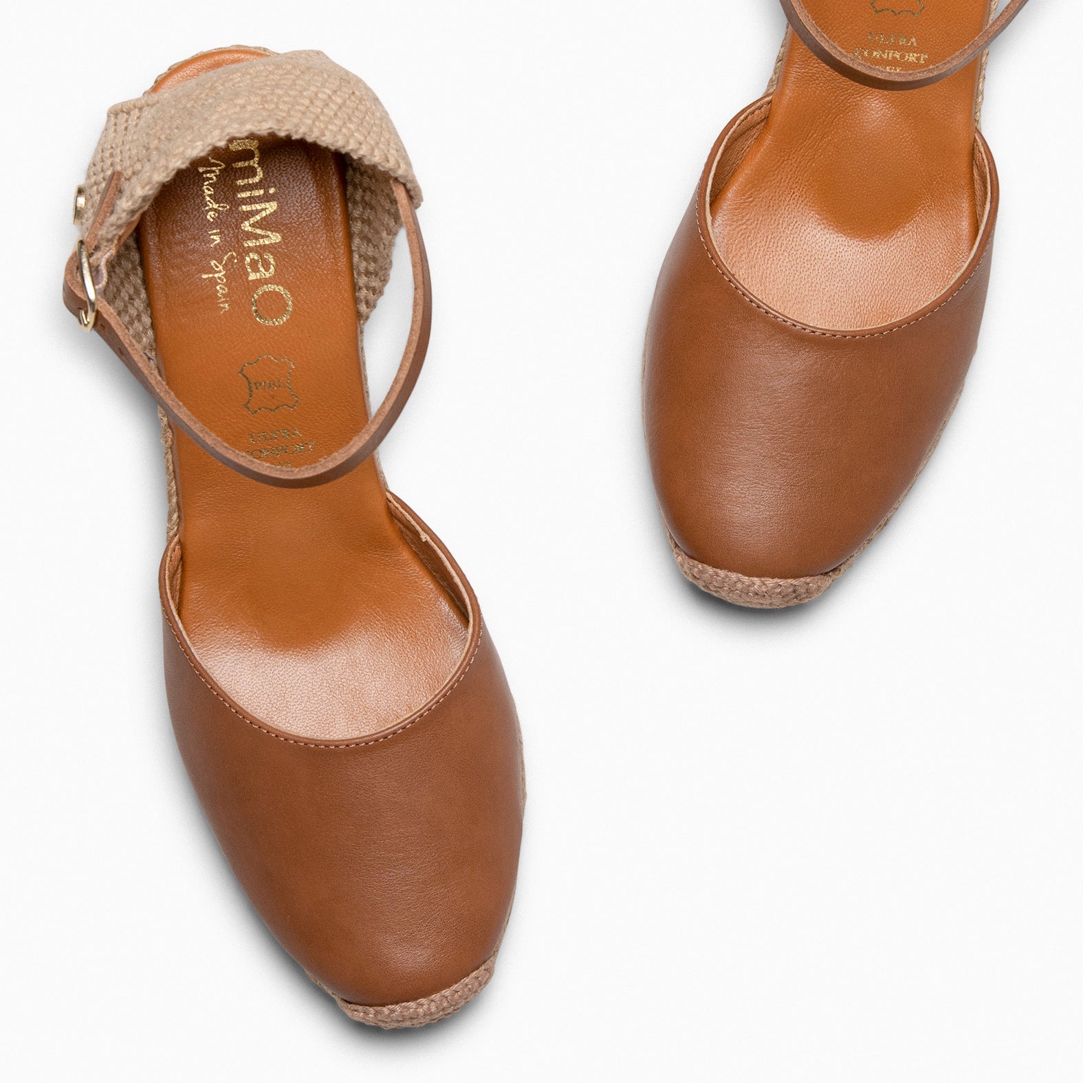 GIO - Cuñas de esparto altas CUERO